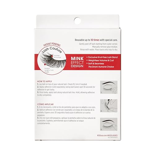 KISS Faux Mink Jubilee 10mm soft-tapered ends for a feminine, fluttery look