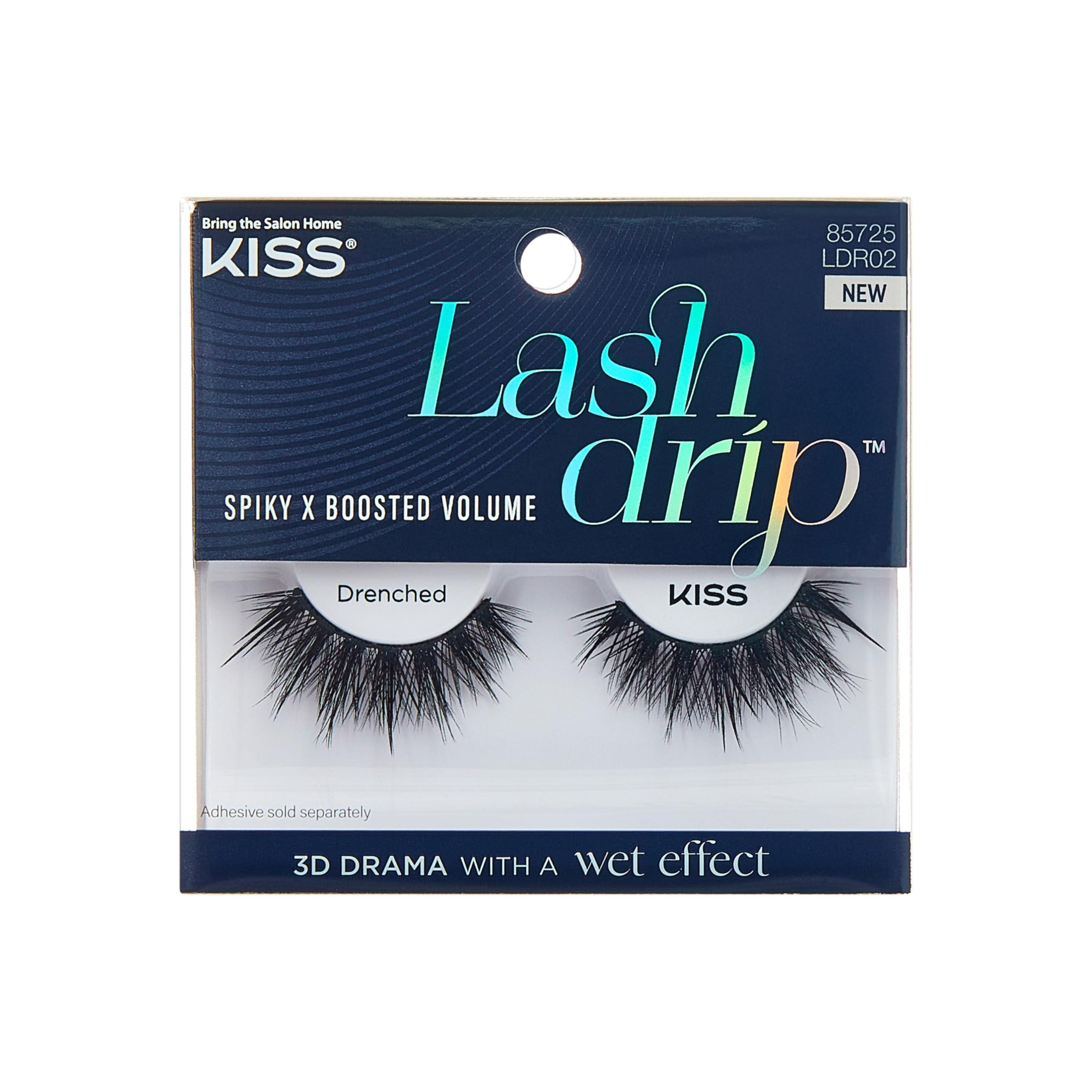 KISS Lash Drip wet-look lashes create bold shine for a dramatic night-out look.
