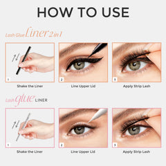 KISS Lash GLUEliner tip close-up emphasizes fine point for accurate lash placement.