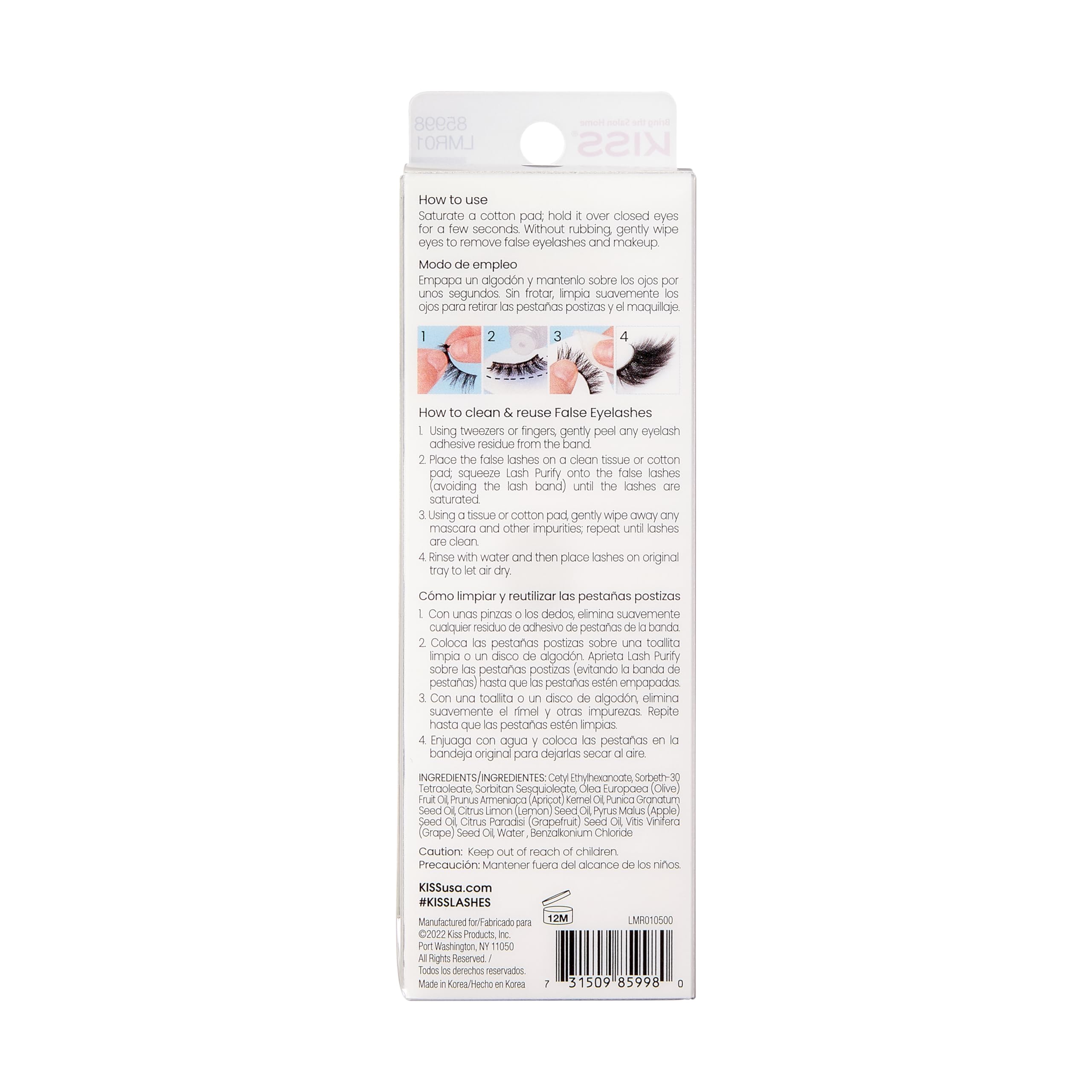 KISS Lash Purify, aplicación suave para desmaquillar sin frotar.