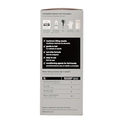KISS Bleach Powder Lightener designed for strong lift on dark hair.