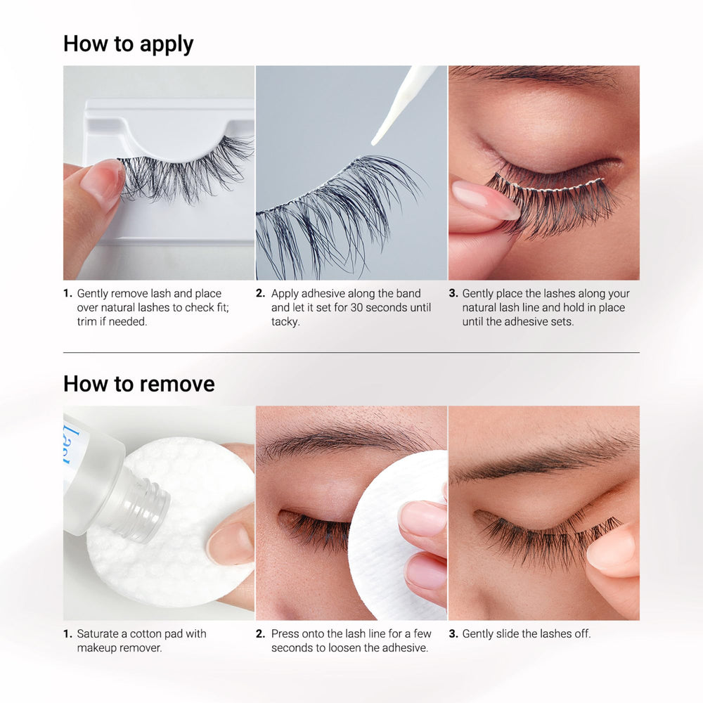 KISS Looks So Natural Shy 12mm lashes easily apply with glue or liner.