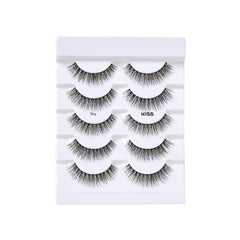 KISS Looks So Natural Shy 12mm lashes outer-corner flare for eye definition.