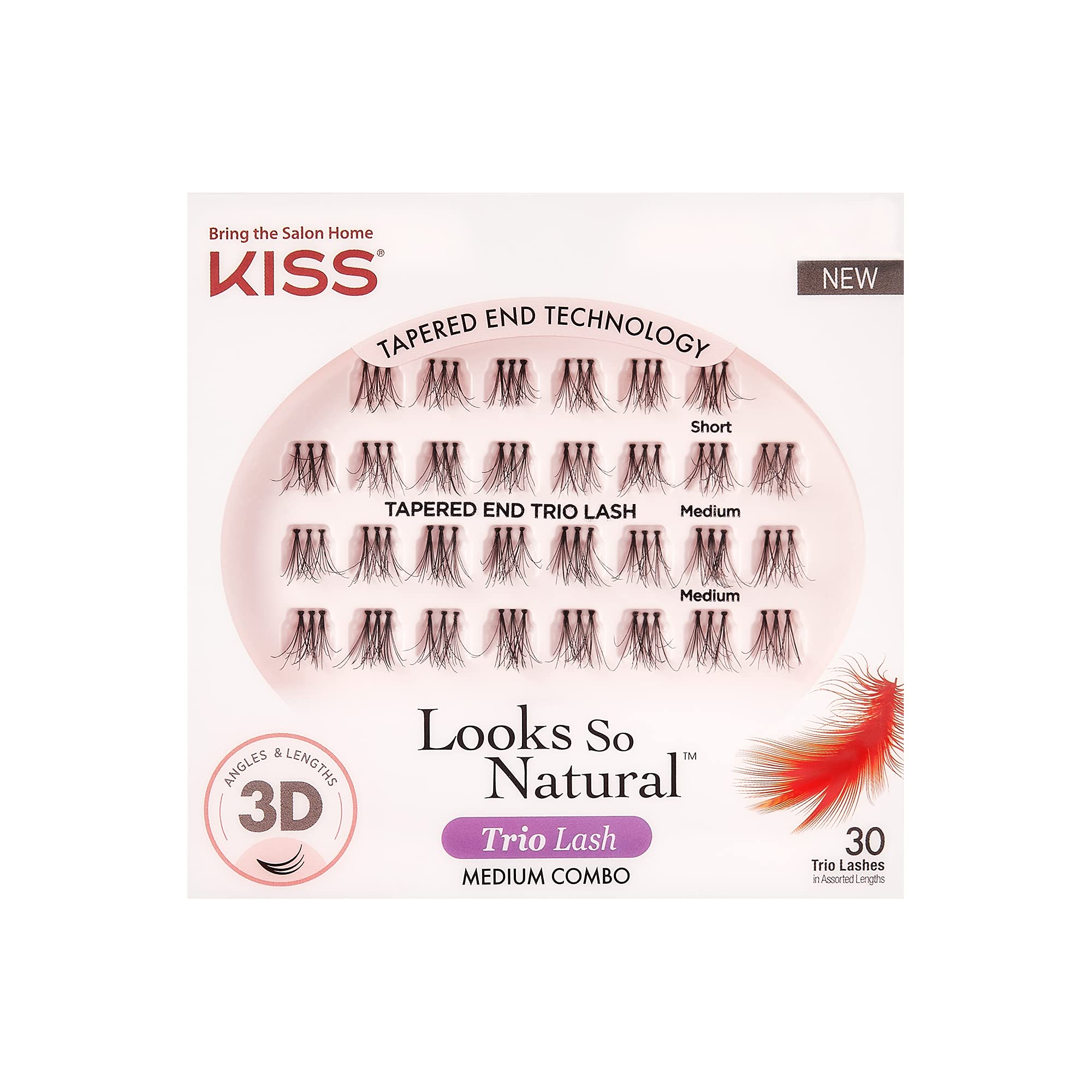 KISS Looks So Natural Trio Lashes pack for effortless at-home lash enhancement.