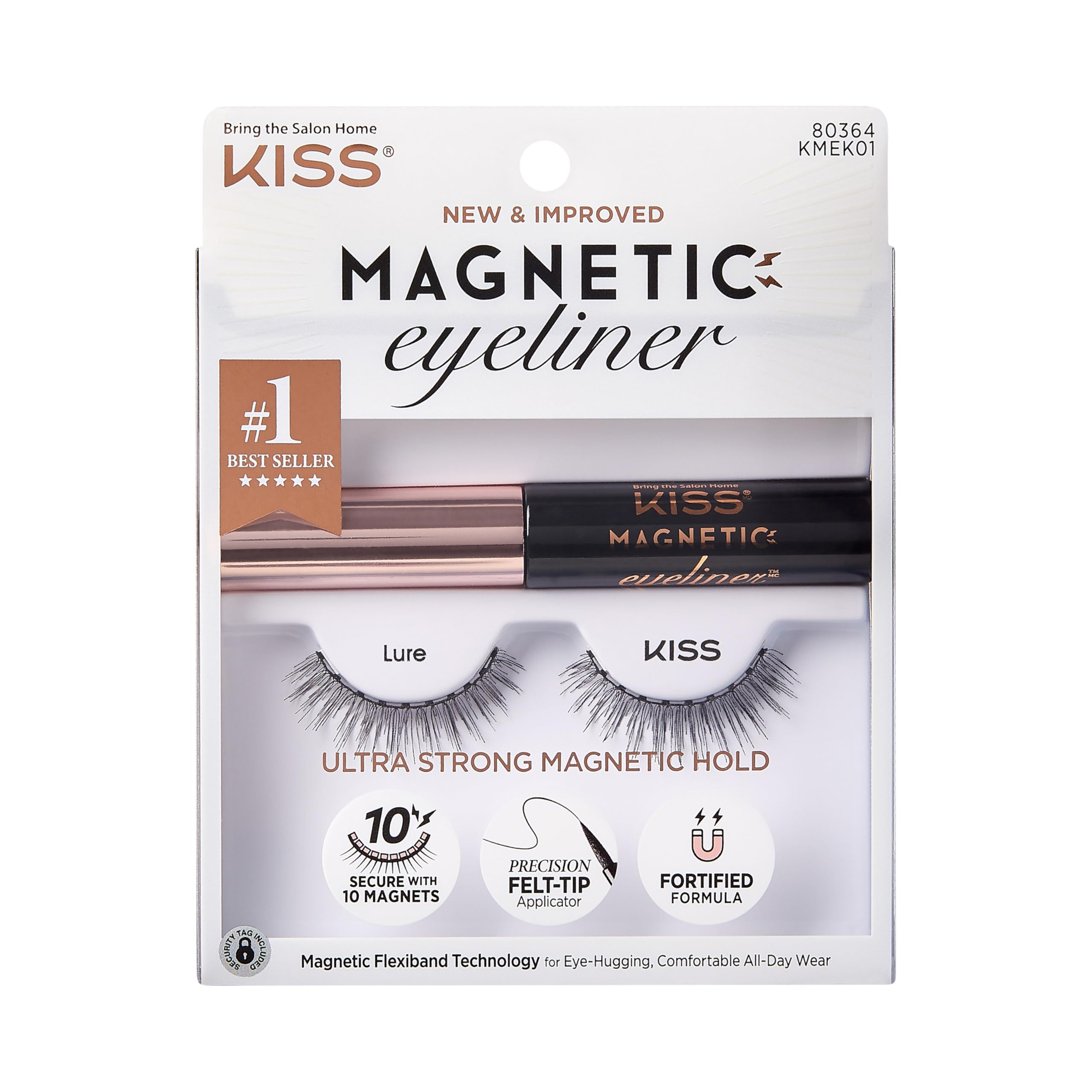 KISS Lure magnetic eyeliner and lashes kit for easy, glue-free application