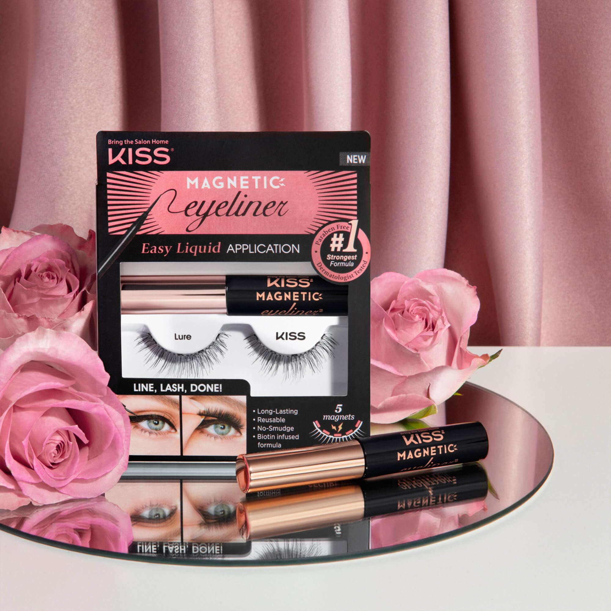 KISS Lure magnetic lashes worn on eye for day-to-night wear