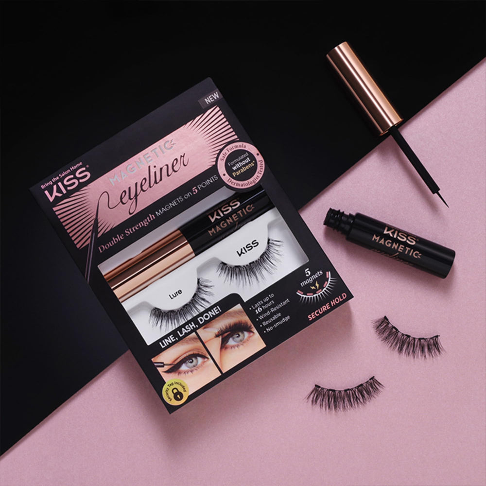 KISS Lure packaging box front highlighting dermatologist-tested formula