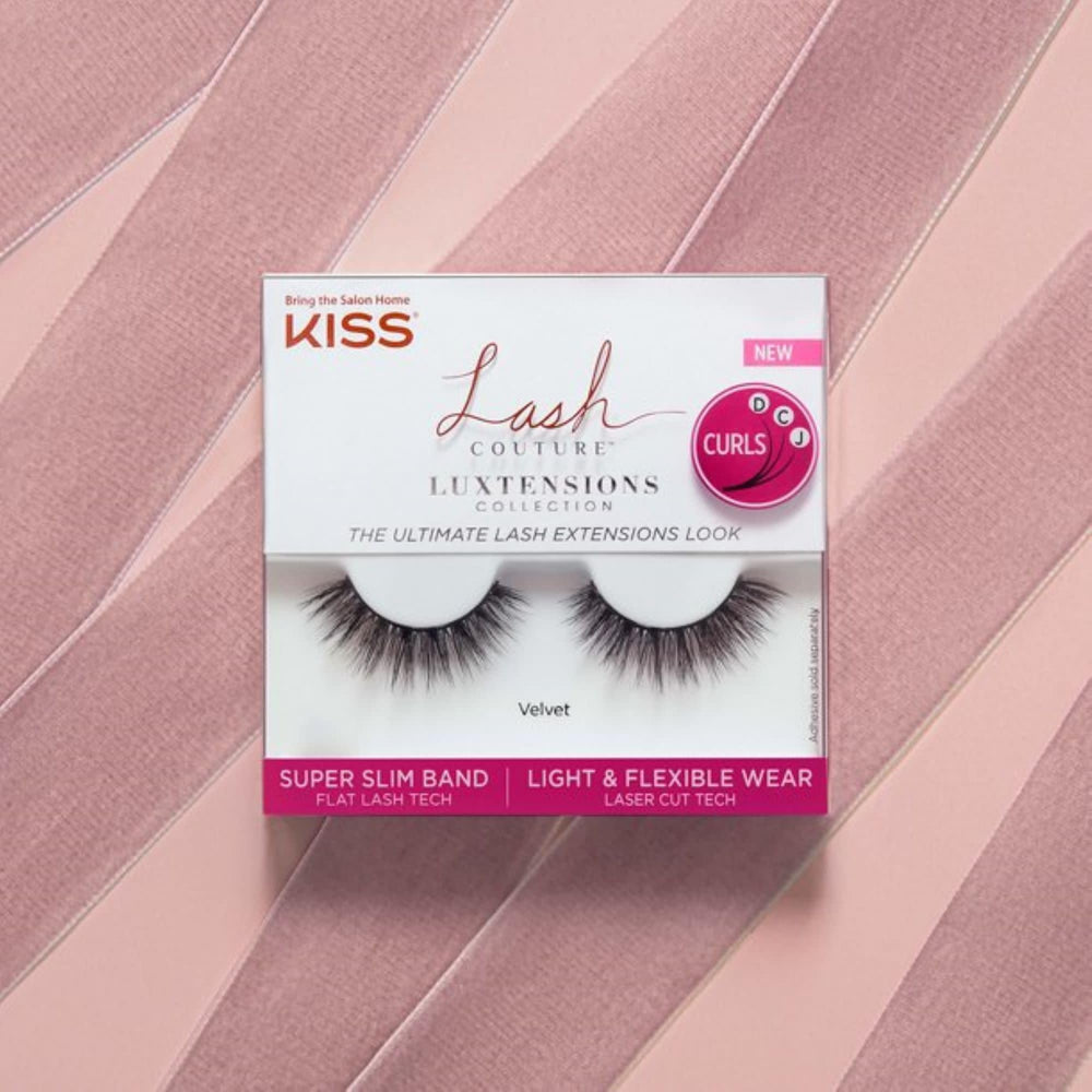 KISS LuXtensions soft curl mix D-C-J creates natural lash shape.