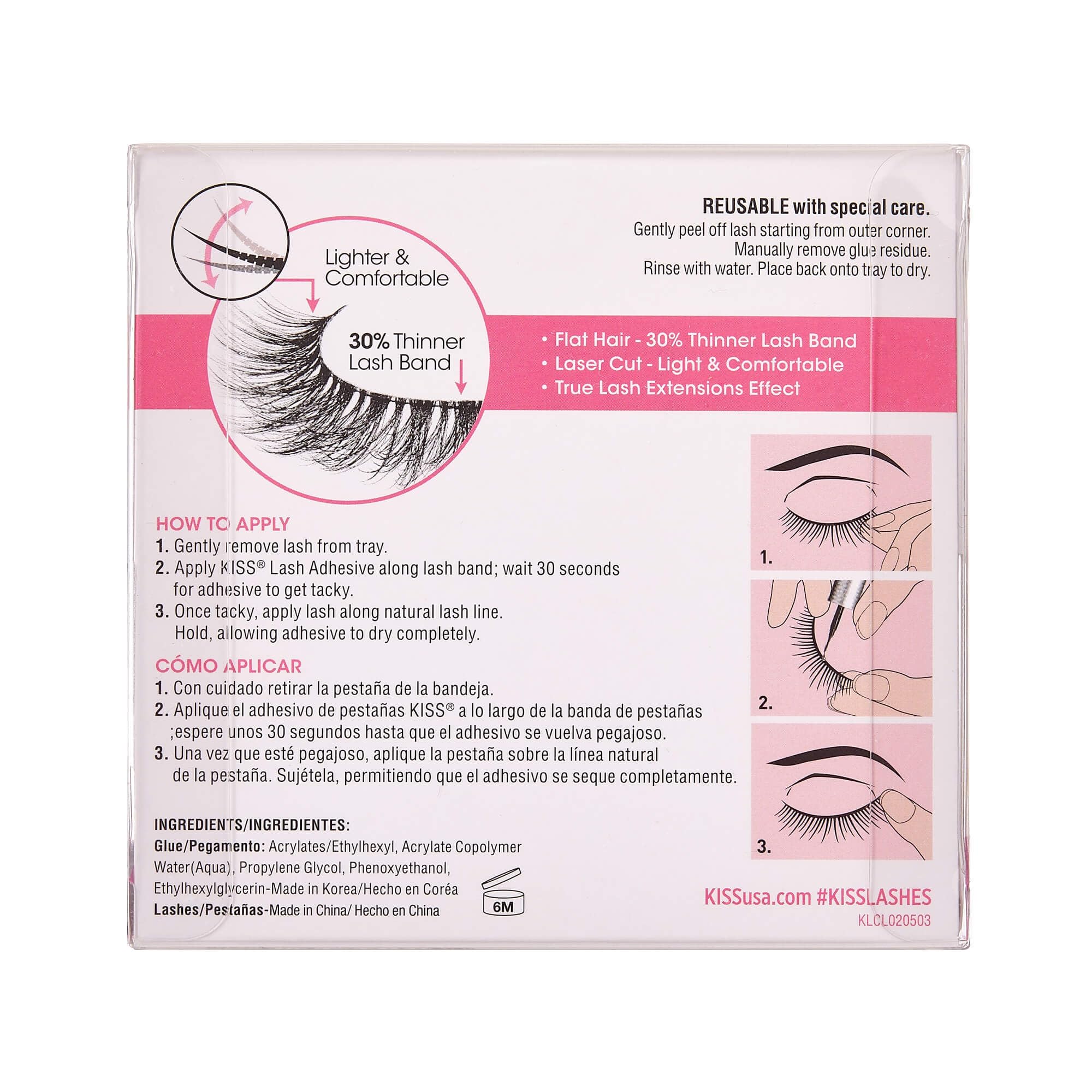 KISS LuXtensions lightweight lashes adapt from day to night.