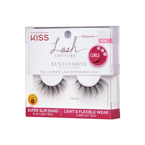 KISS LuXtensions flat lash band ultra-thin for lightweight comfort.