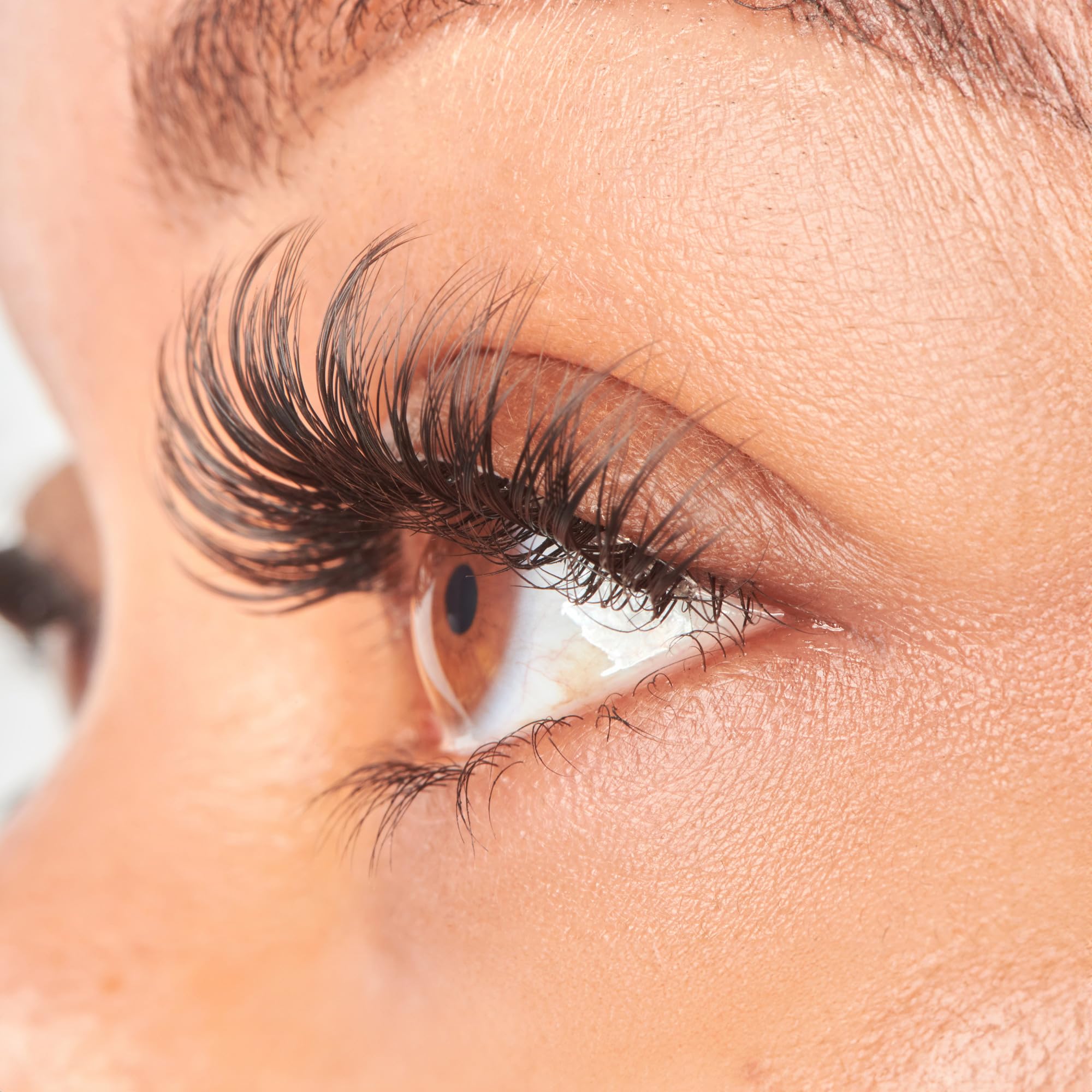 KISS LuXtensions real lash extension fibers close-up for dramatic fullness