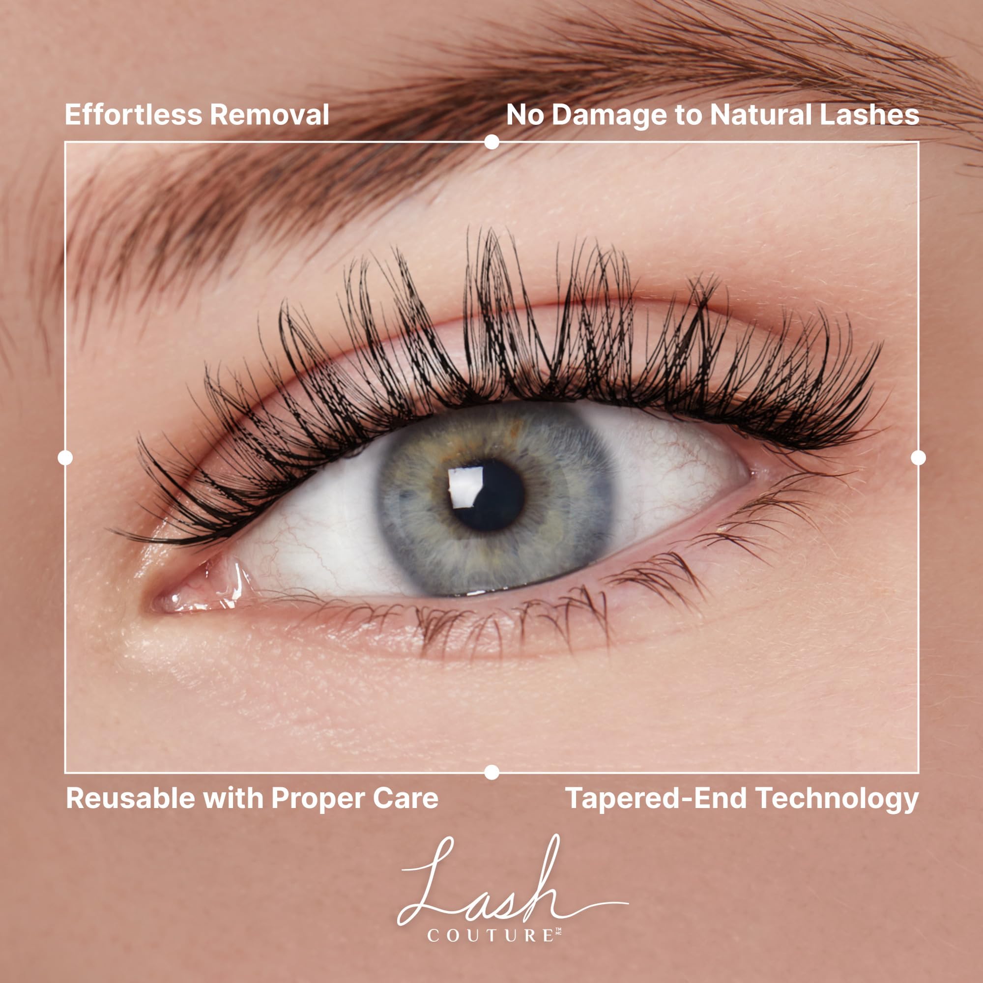 KISS LuXtensions Royal Satin 10mm lashes on eye for look