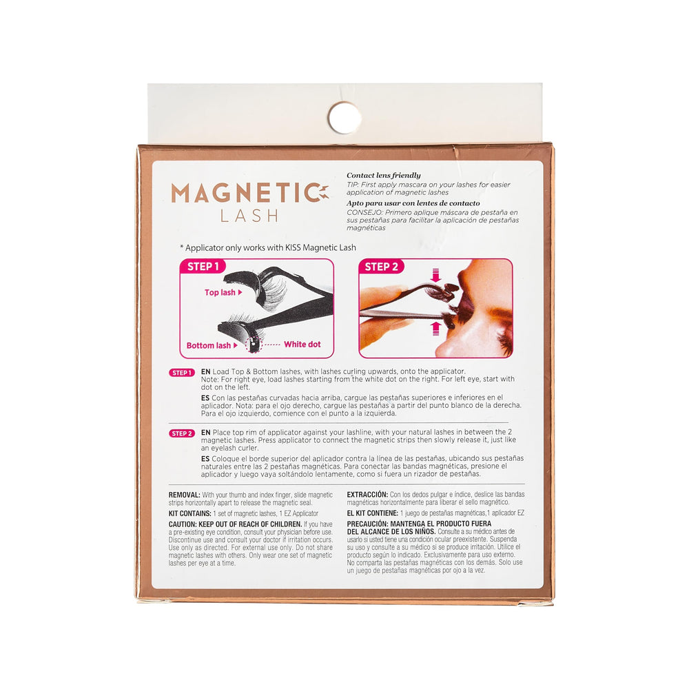 KISS Magnetic Lash 01 on-eye application demonstrates glue-free, magnetic lash placement