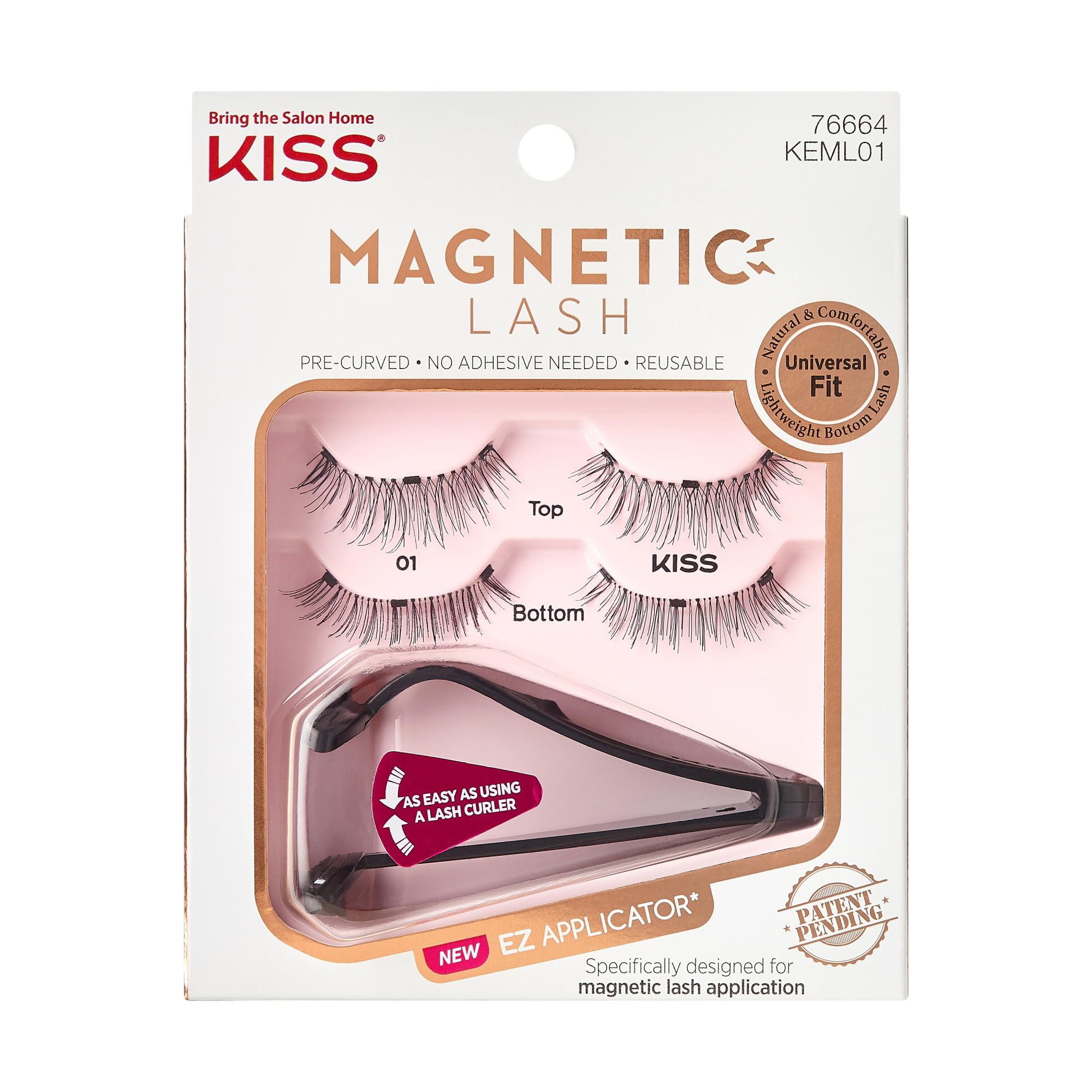 KISS Magnetic Lash 01 pack shot shows reusable lashes for easy at-home styling