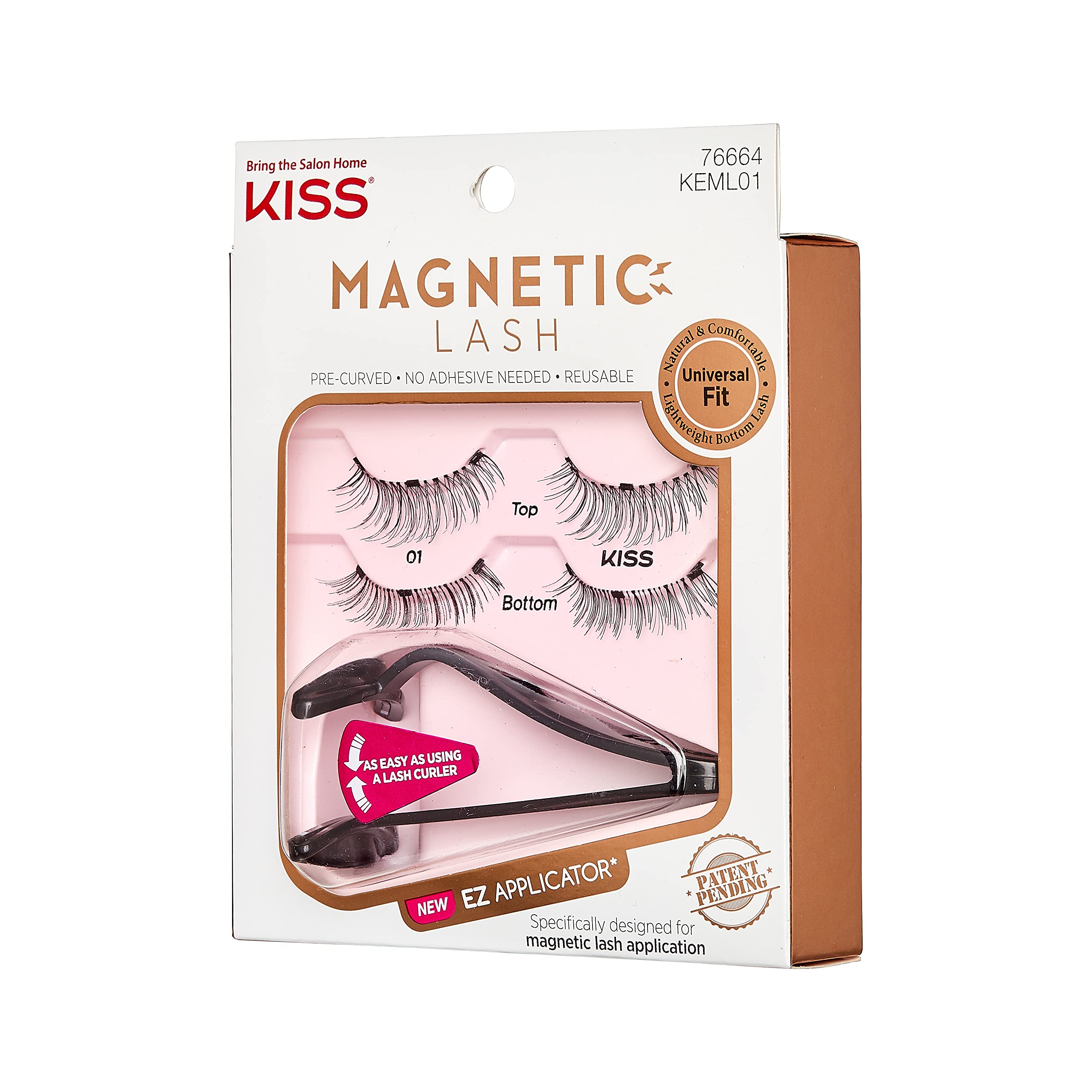 KISS Magnetic Lash 01 universal fit adapts to most eye shapes for comfort