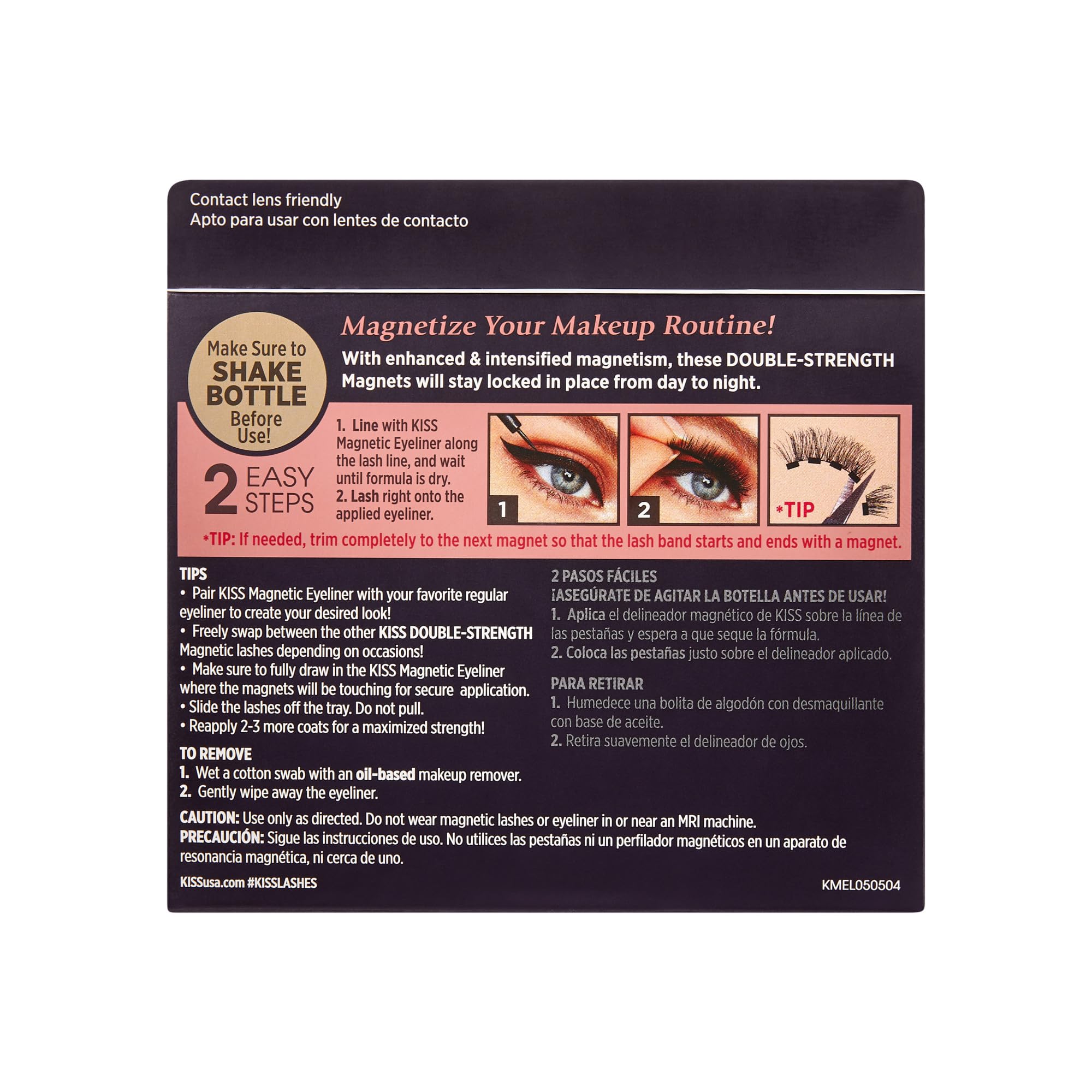 KISS application steps shown for easy line-and-lash attachment.