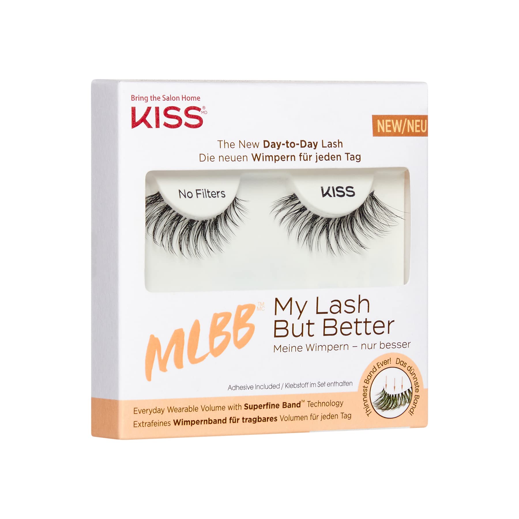 KISS MLBB No Filters lashes compatible with contact lenses for comfort