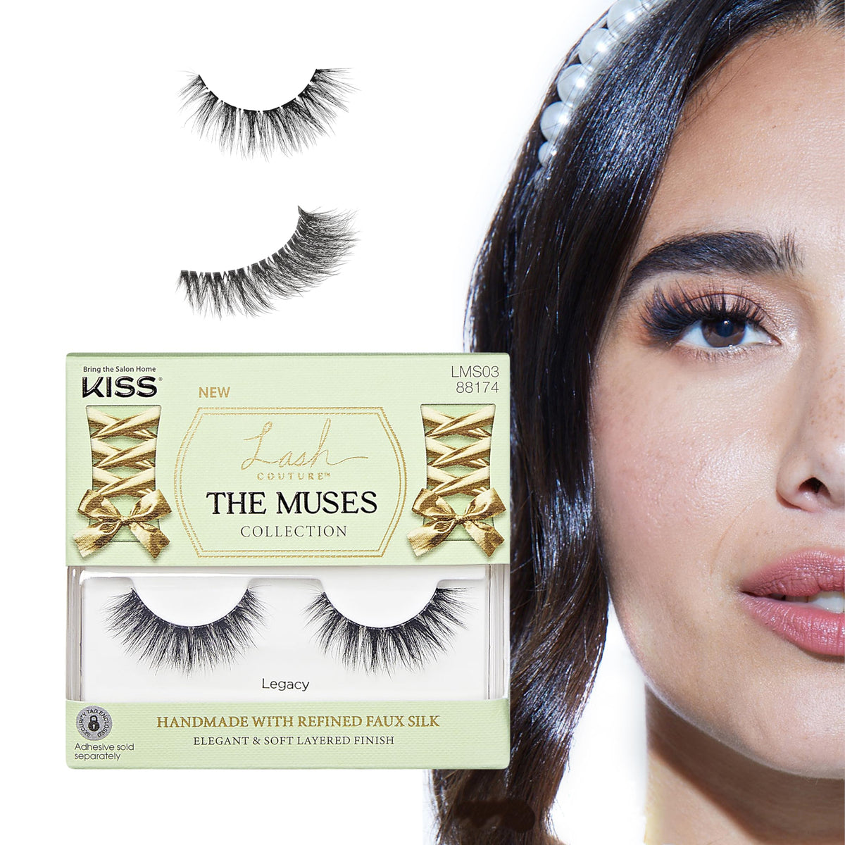 KISS Muses Legacy 12mm lashes—easy application for quick glam.