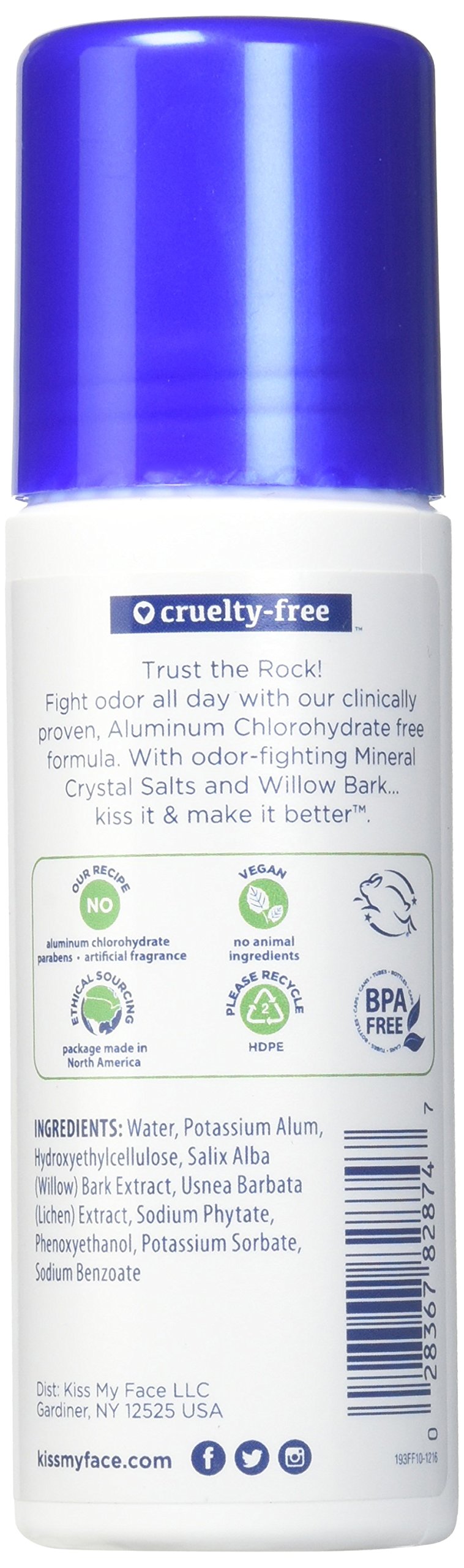 Kiss My Face desodorante líquido Rock natural sin fragancia, pack de 3, ideal para compartir.