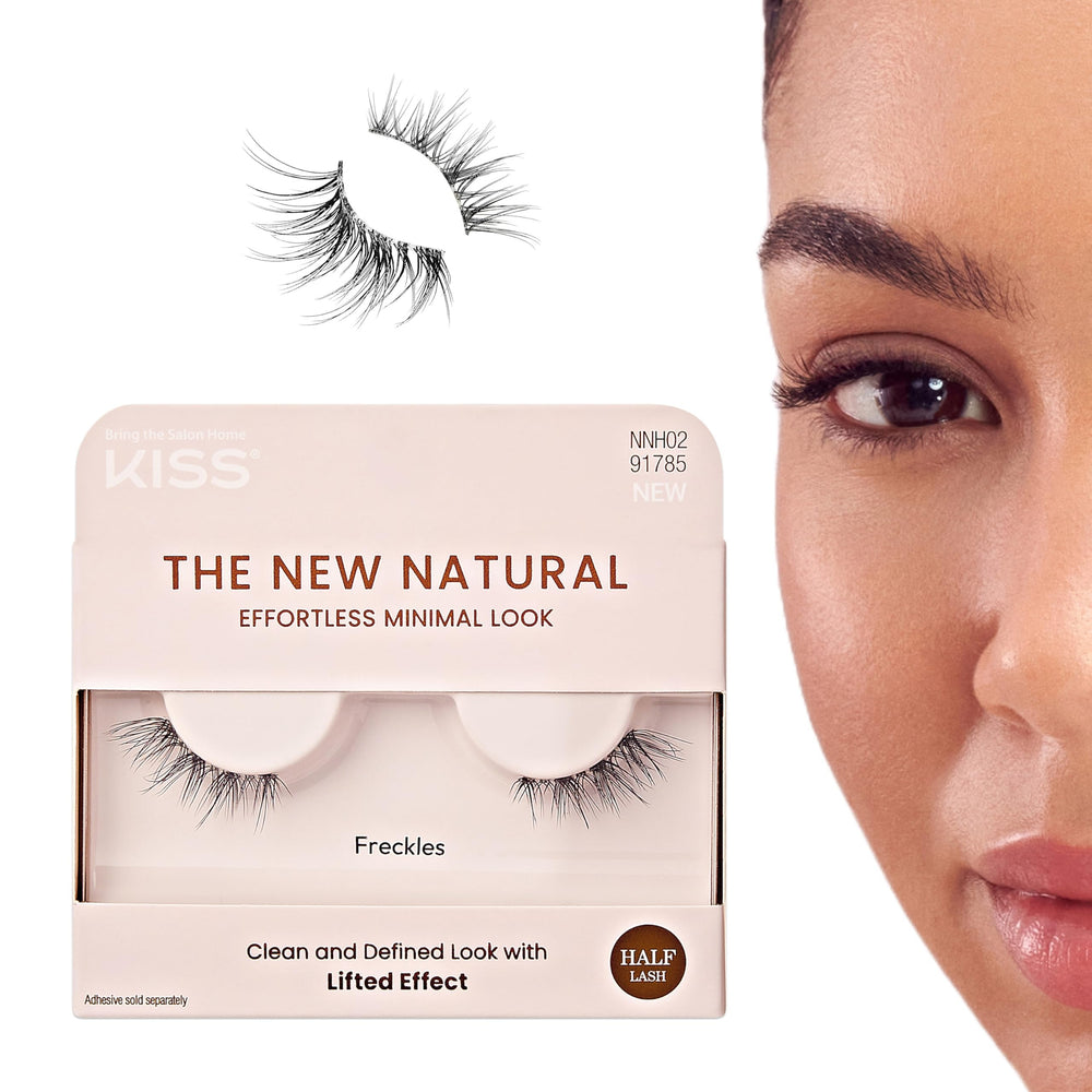 KISS The New Natural Freckles 12 mm lashes for a natural daytime look.