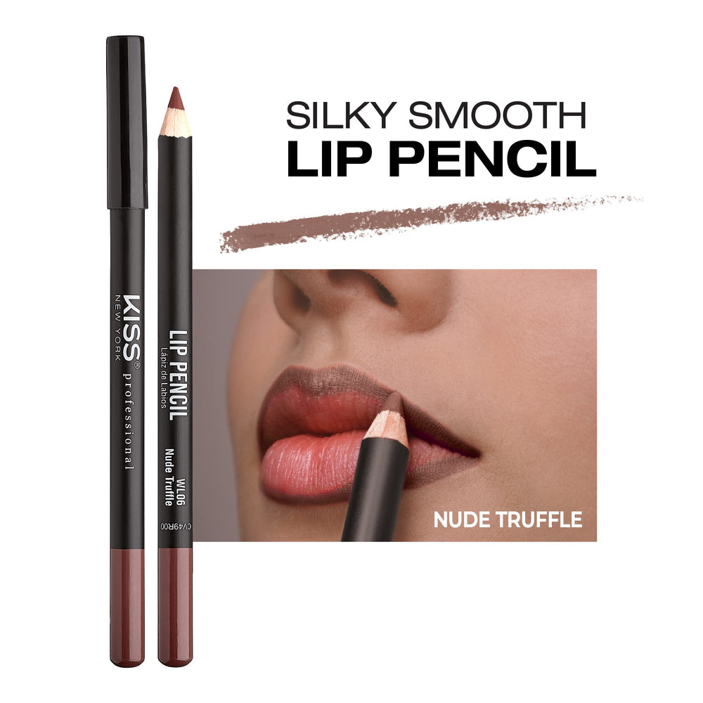 KISS NEW YORK lapiz-labial nude-truffle tono suave para un look natural