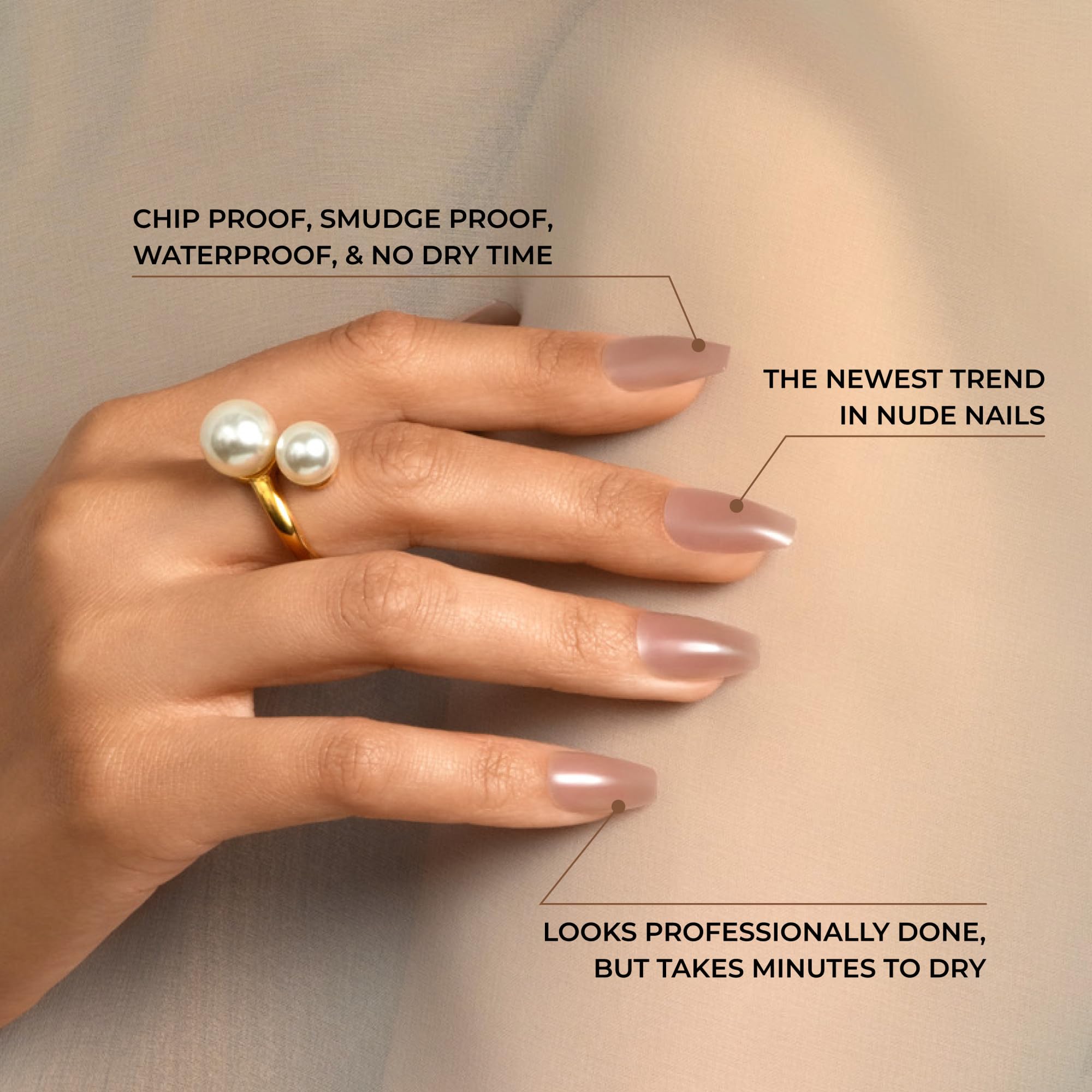 Assorted nude shade swatches from KISS for skin-tone matching.