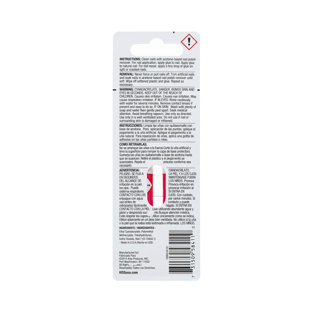 KISS Pink Gel Nail Glue close-up showing precision application for strong holds.