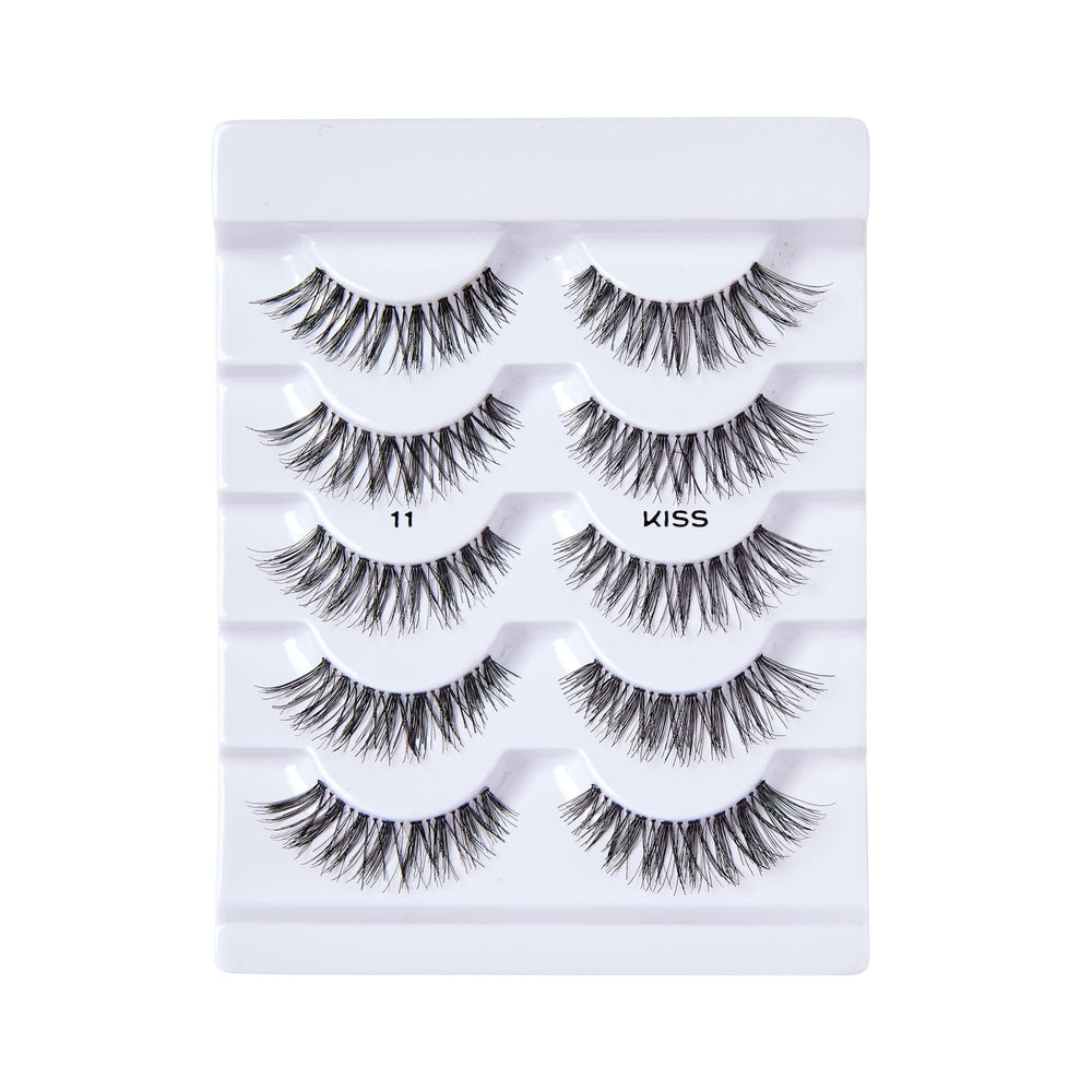 KISS So Wispy lashes feature a clear band for natural comfort.