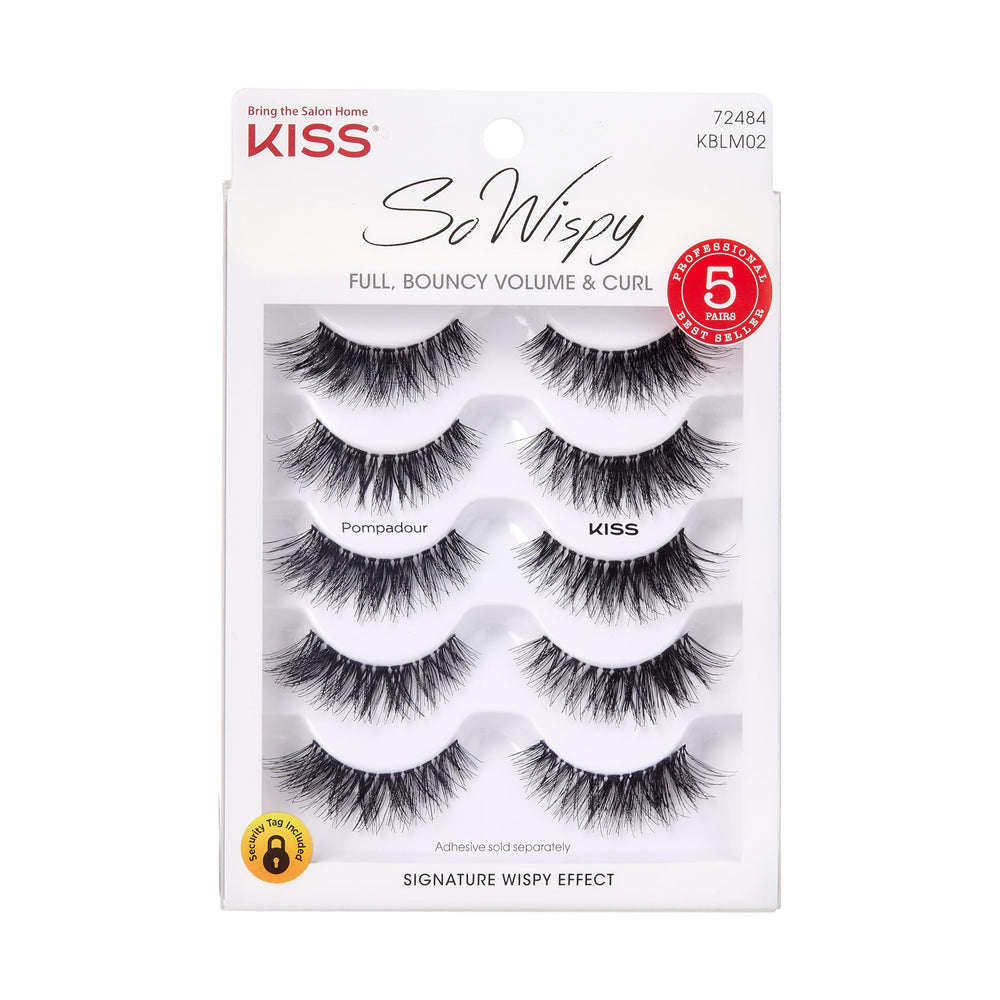 KISS So Wispy Pompadour 16mm lashes with clear band for natural look and comfort