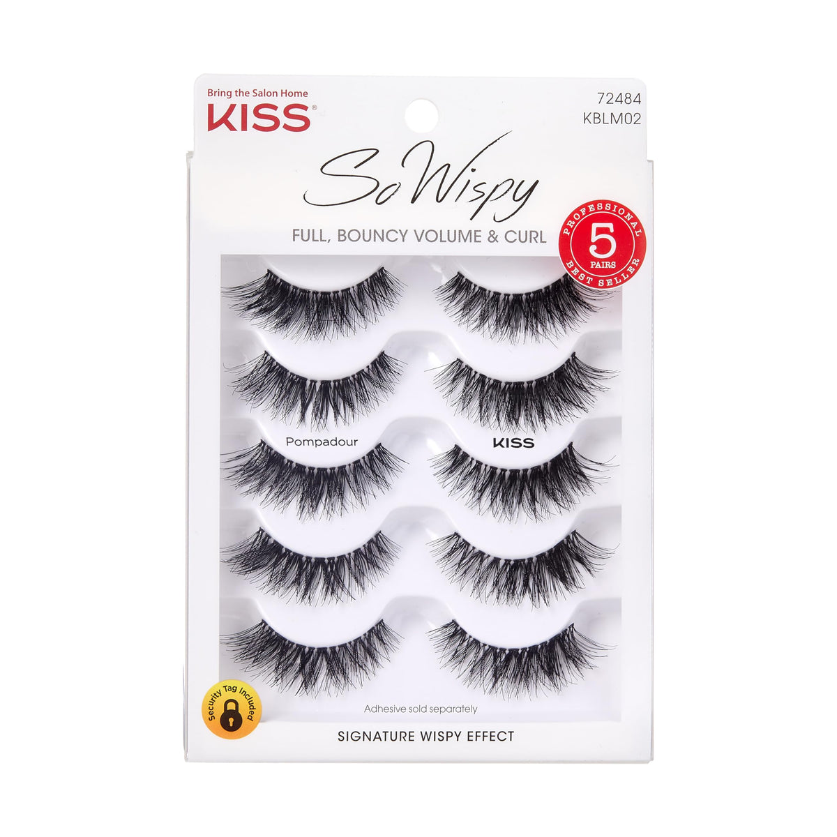 KISS So Wispy Pompadour 16mm lashes with clear band for natural look and comfort