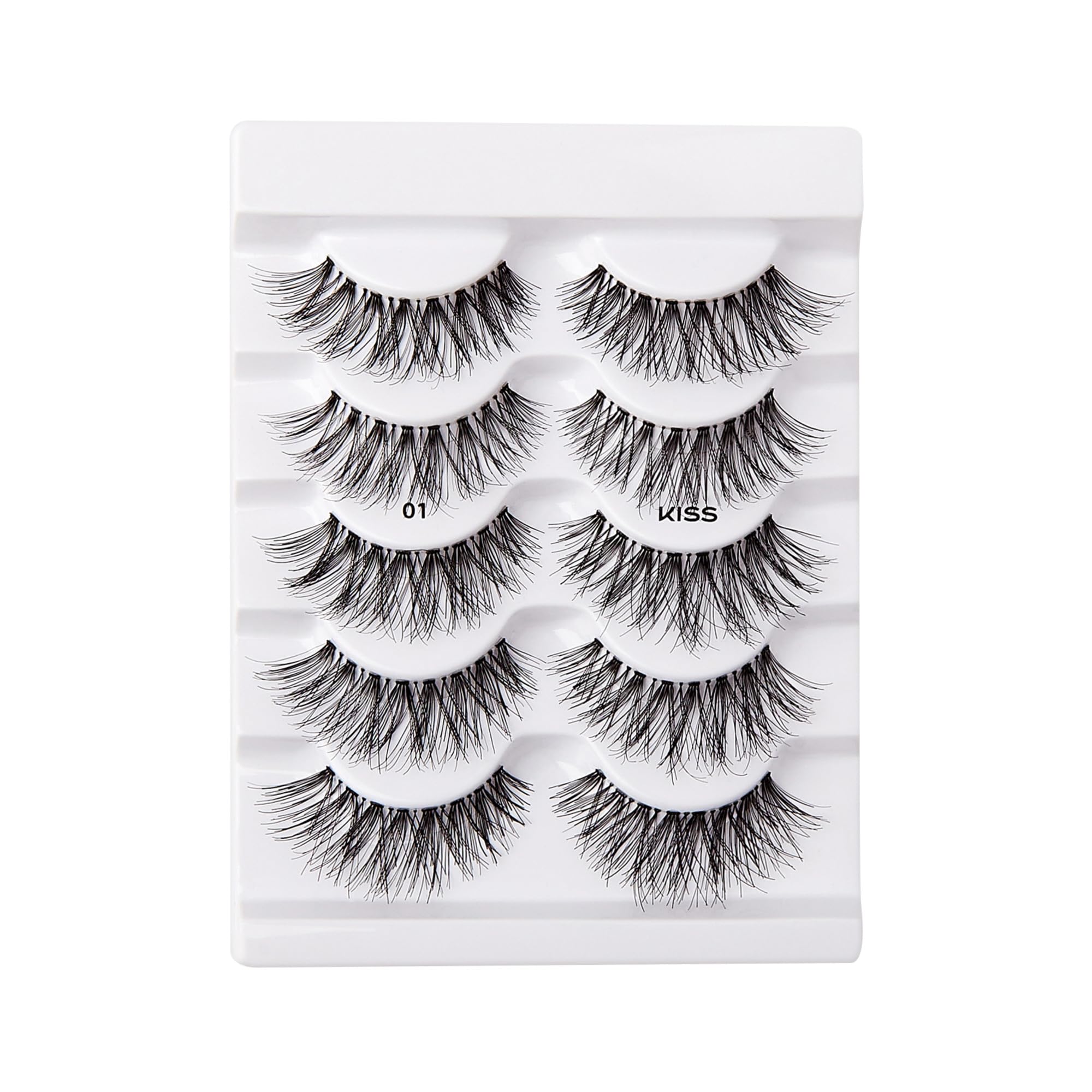 KISS So Wispy lashes with clear band for natural look.