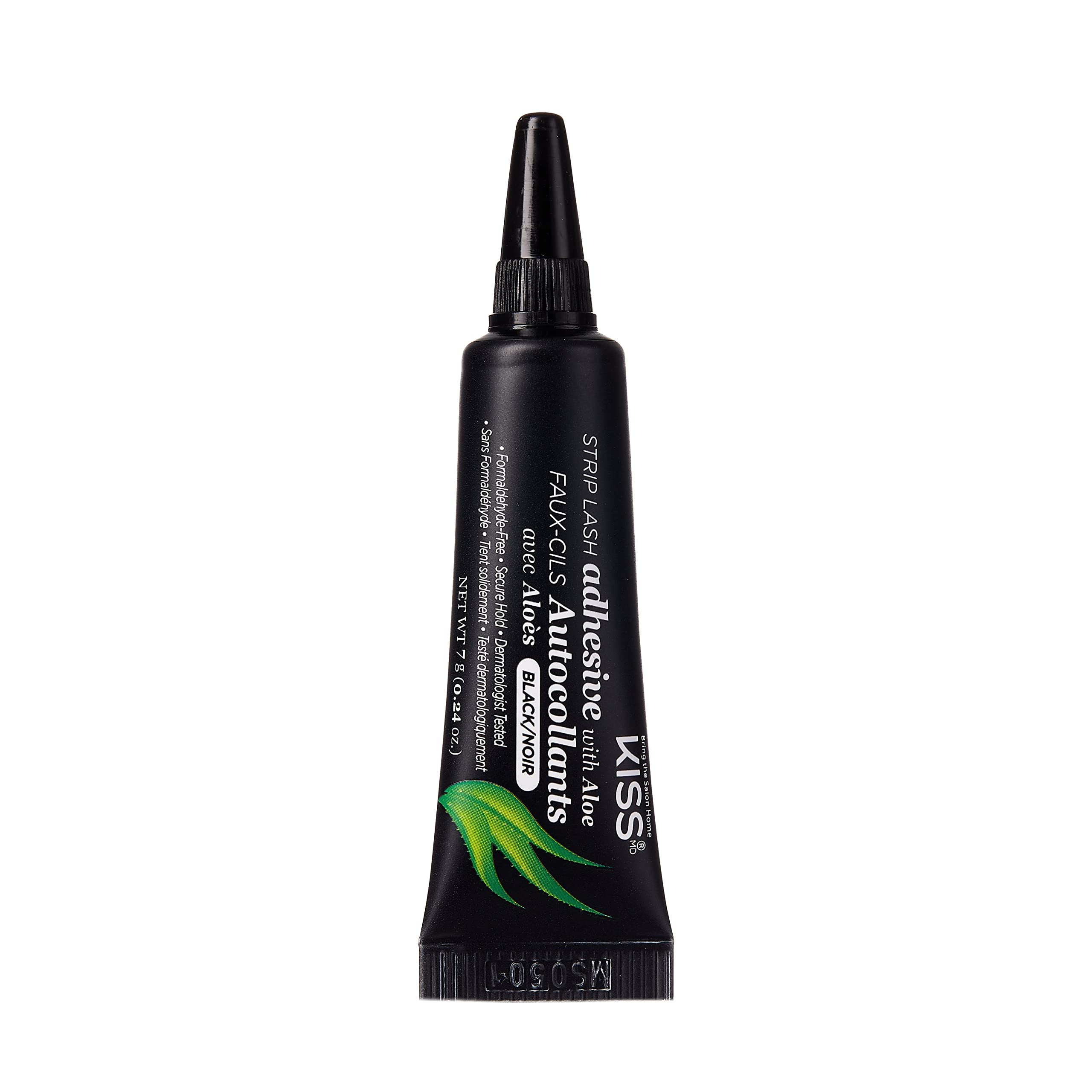 KISS Strip Lash Adhesive Black applied to lashes for quick, long-lasting adhesion.