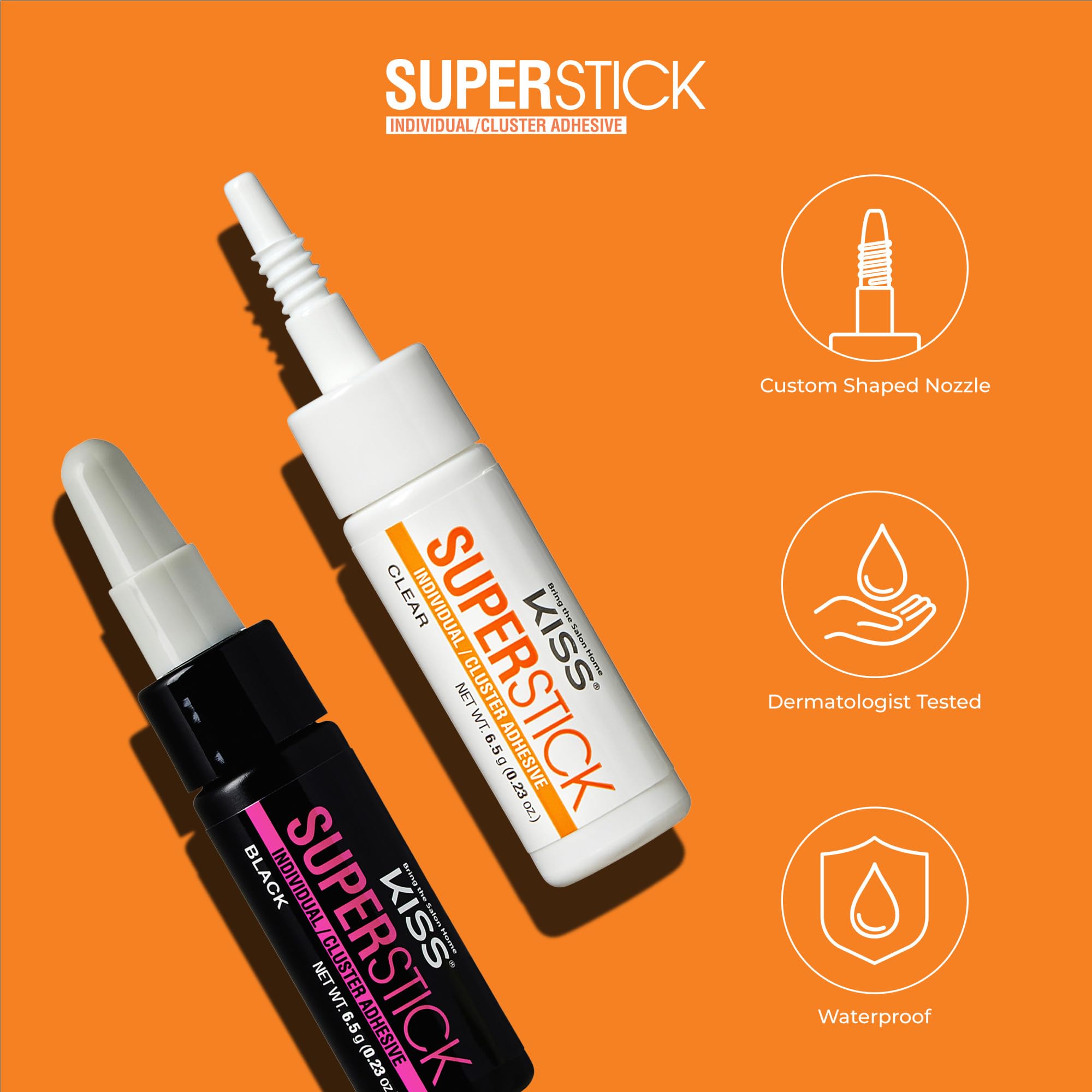 Applying KISS SuperStick lash clusters on the eye for daily wear.