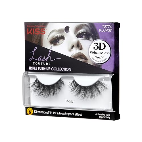 KISS Teddy crisscross-dimension 12mm lash closeup adds multidimensional volume.