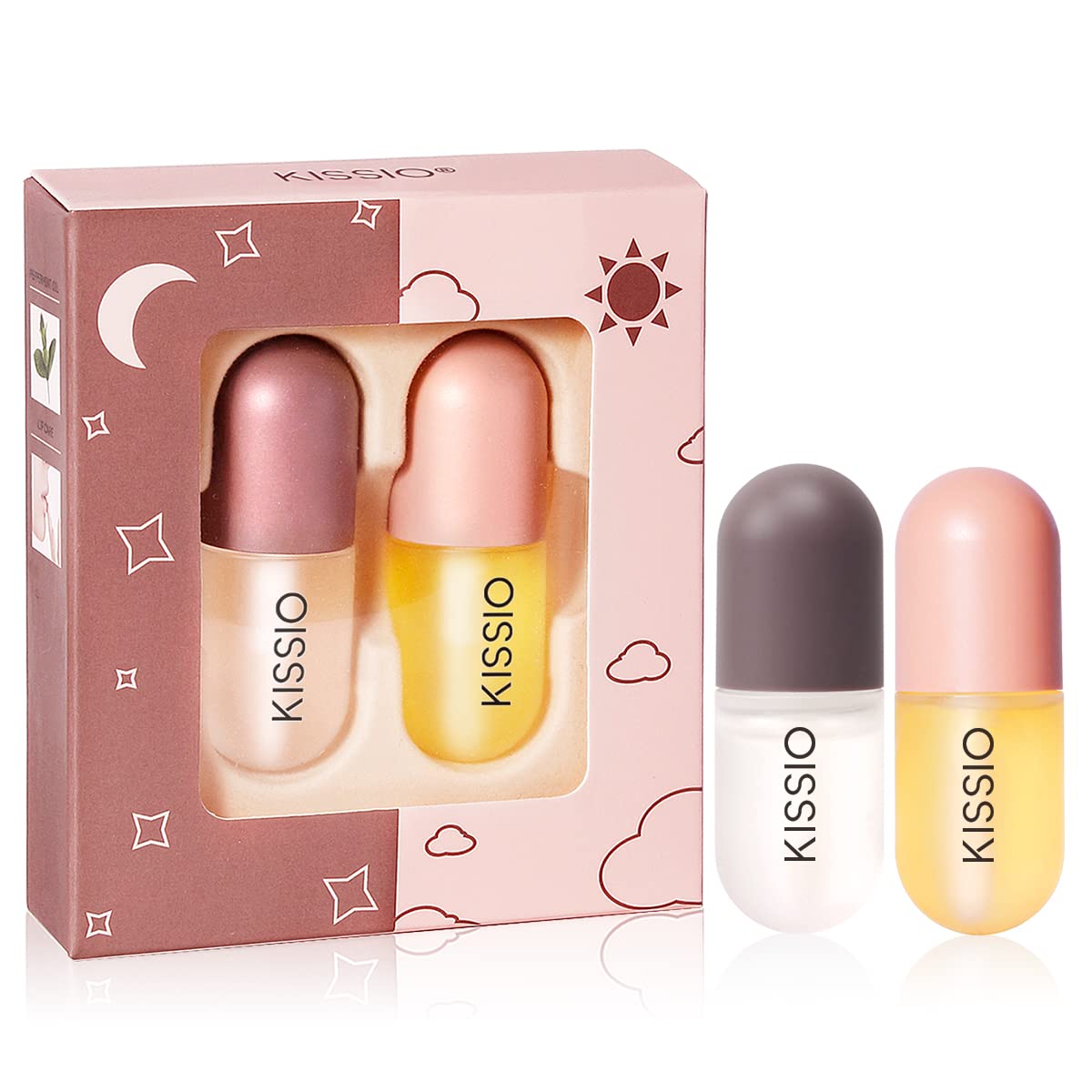 KISSIO conjunto potenciador de volumen para labios, uso diario y nocturno práctico.