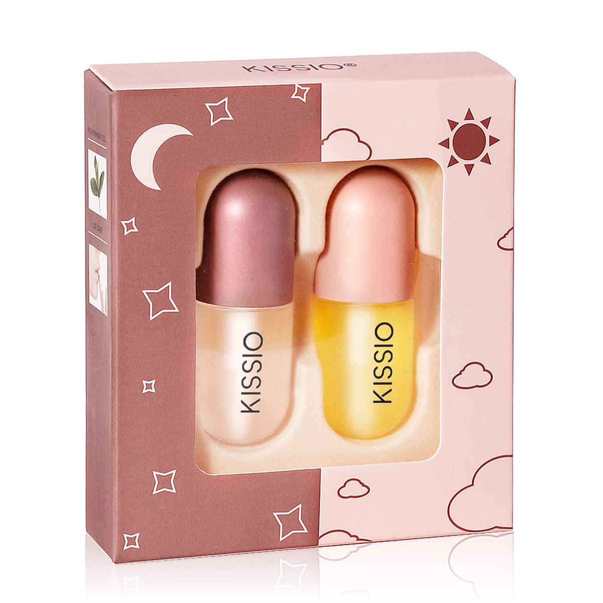 KISSIO conjunto potenciador de volumen para labios, tubo amarillo para uso diurno.