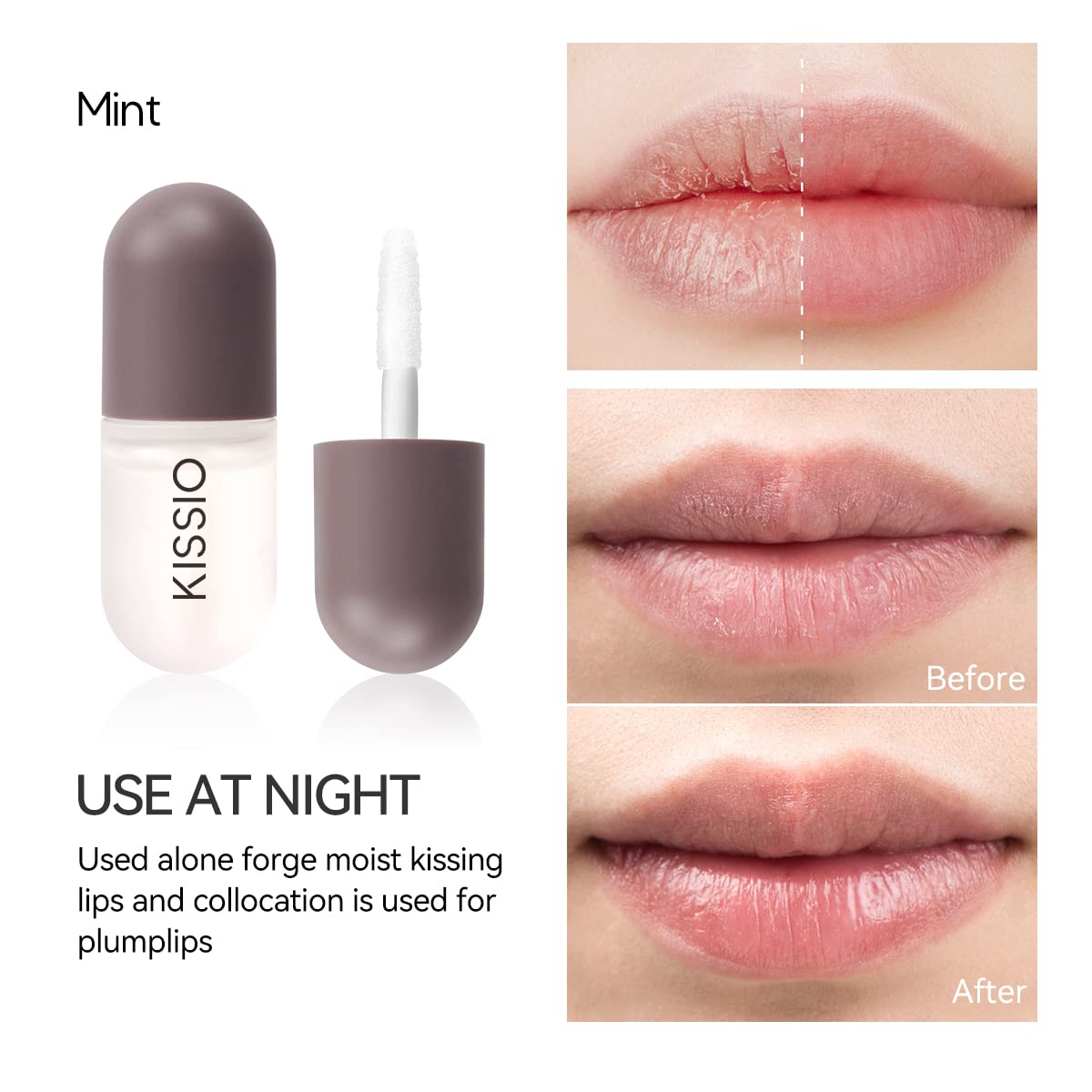 KISSIO conjunto potenciador de volumen para labios, jengibre visible en la fórmula.
