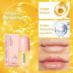 Voluminizador de labios KISSIO, textura cremosa para hidratación suave.