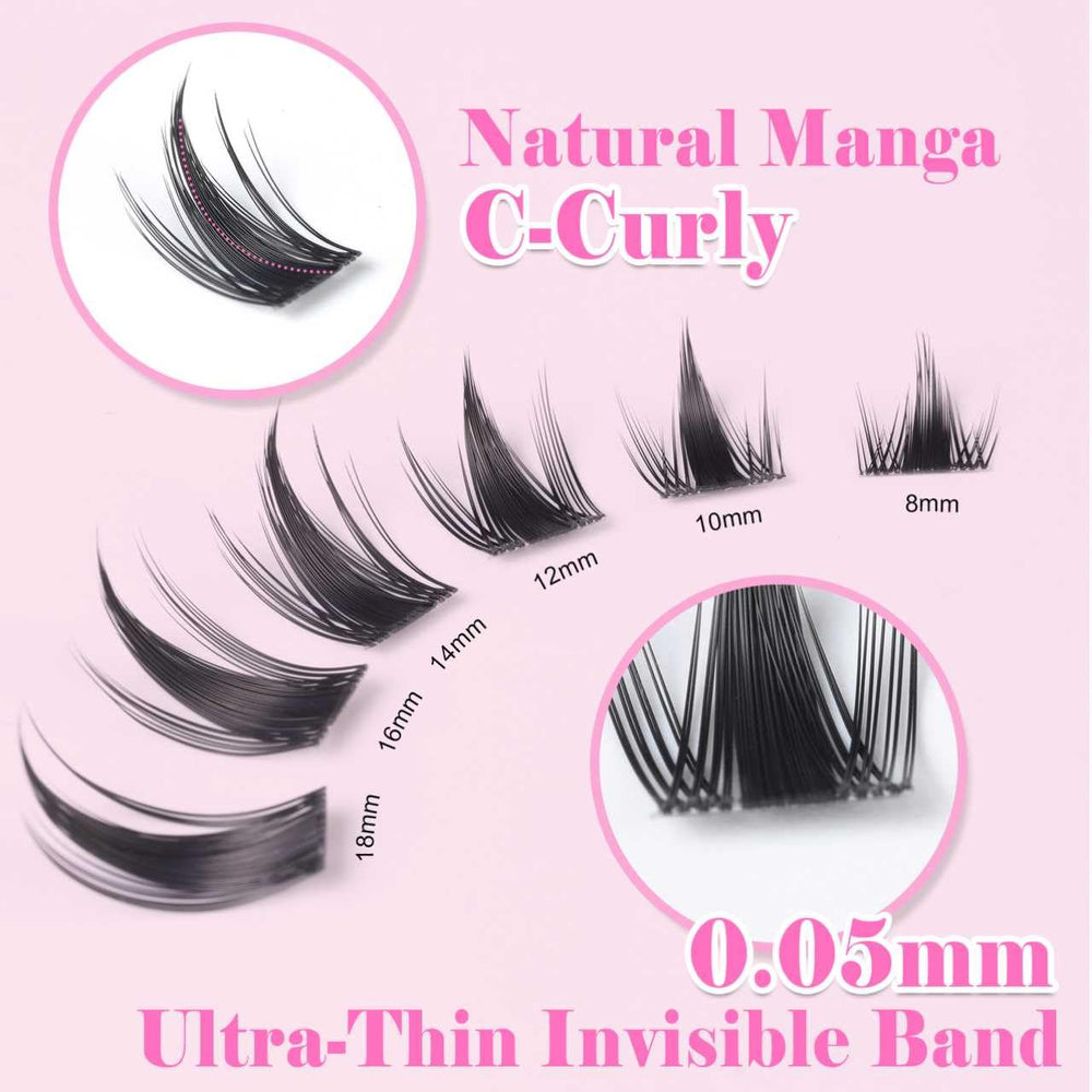 Kisslily Anime Lashes 8-18mm Mixed for creative looks and adjustable length