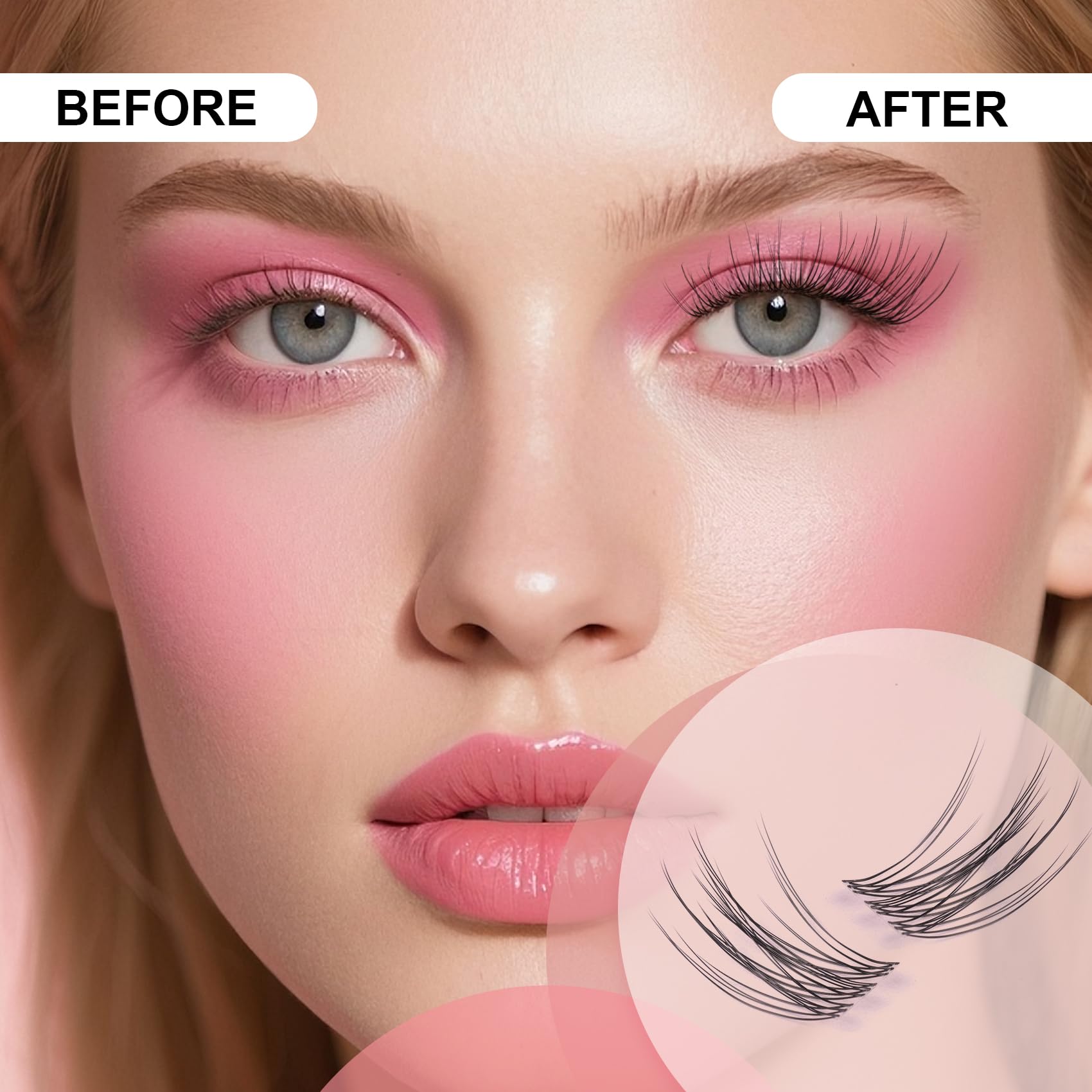 Kisslily DIY natural eyelash extension kit opened for at-home use.
