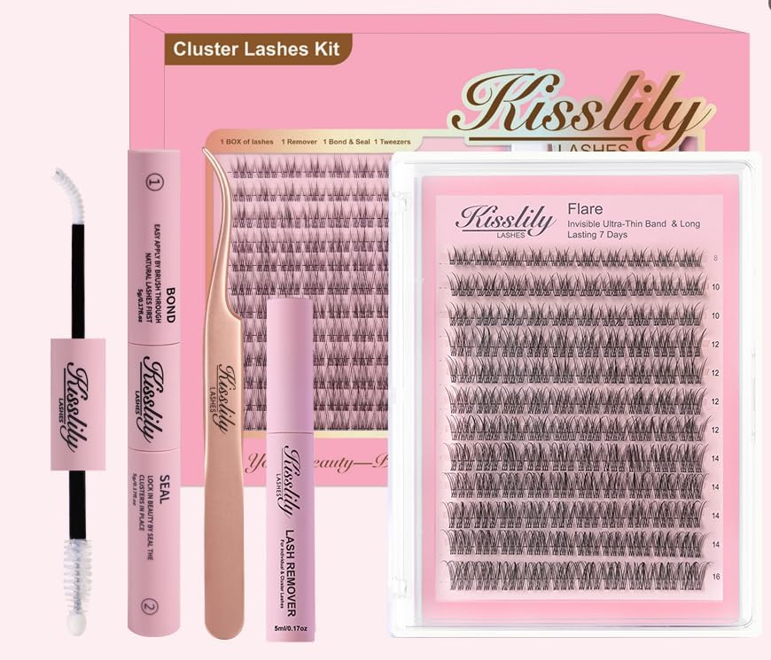 Kisslily Flare Lashes with invisible band for a natural look.
