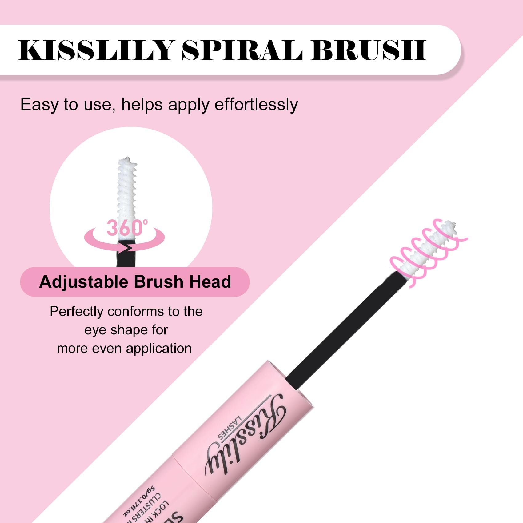 Kisslily Lash Cluster Glue on lashes for daily wear and special events.