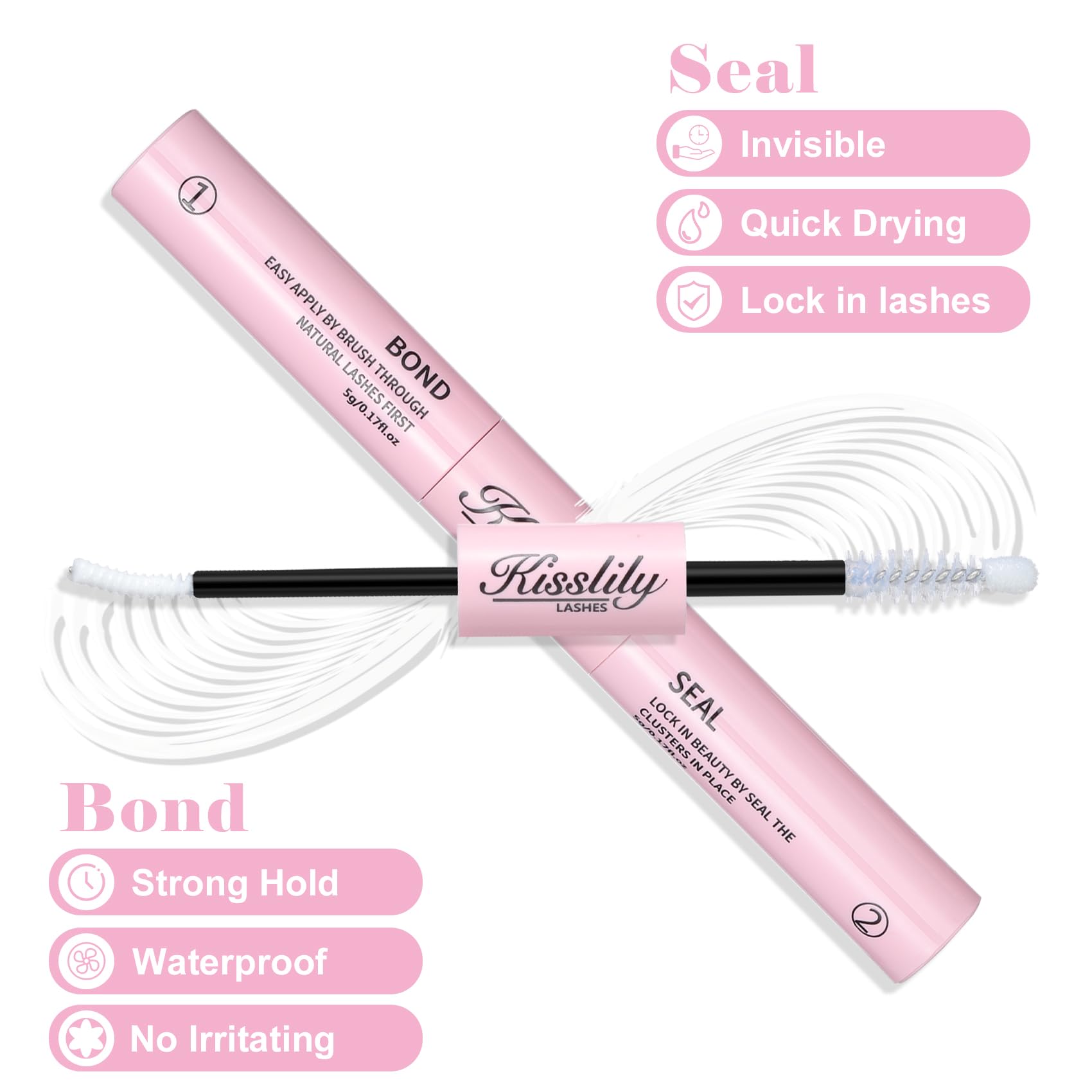Kisslily Lash Cluster Glue brush for smooth, even lash application.