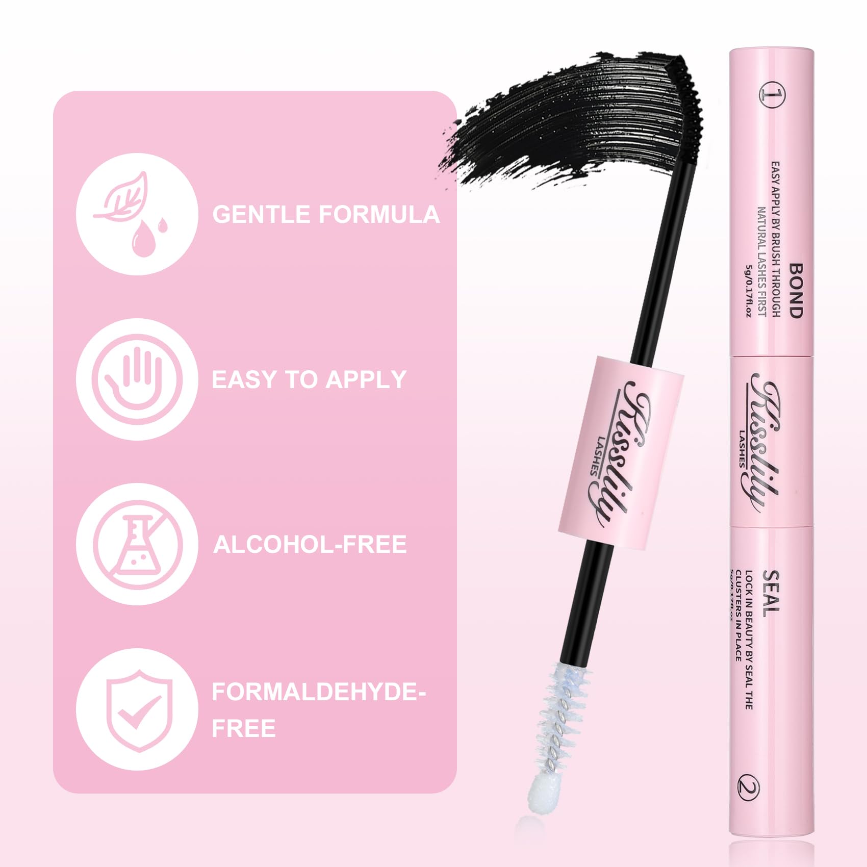 Kisslily Lash Cluster Glue removal demonstrates easy dissolution with remover.