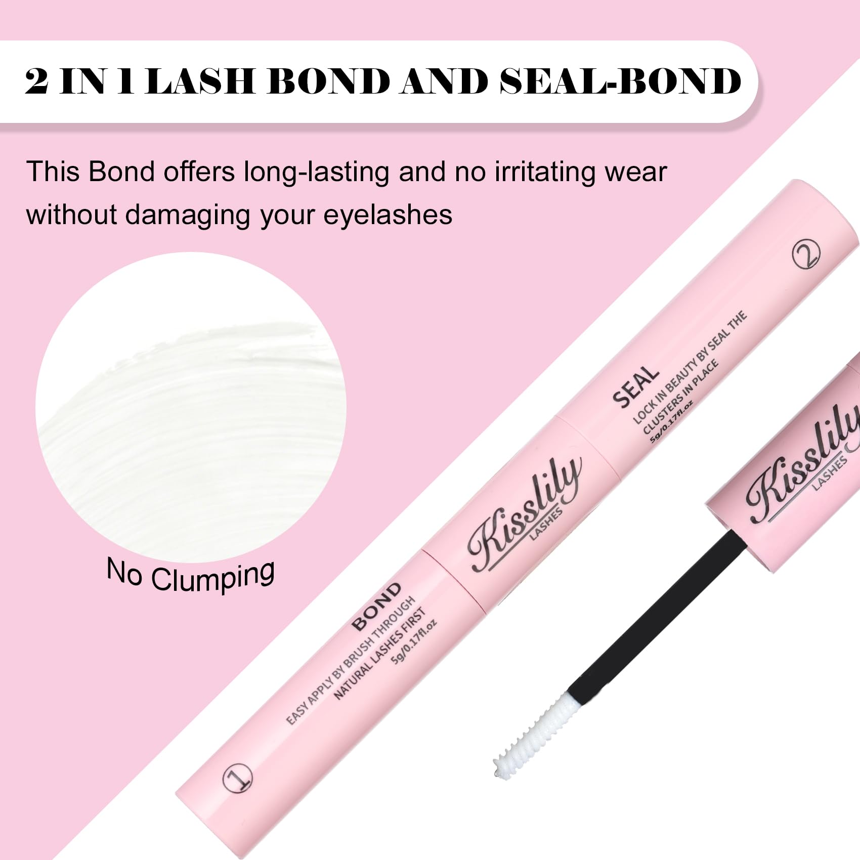 Kisslily Lash Seal end ready to lock lash clusters in place for a secure finish.