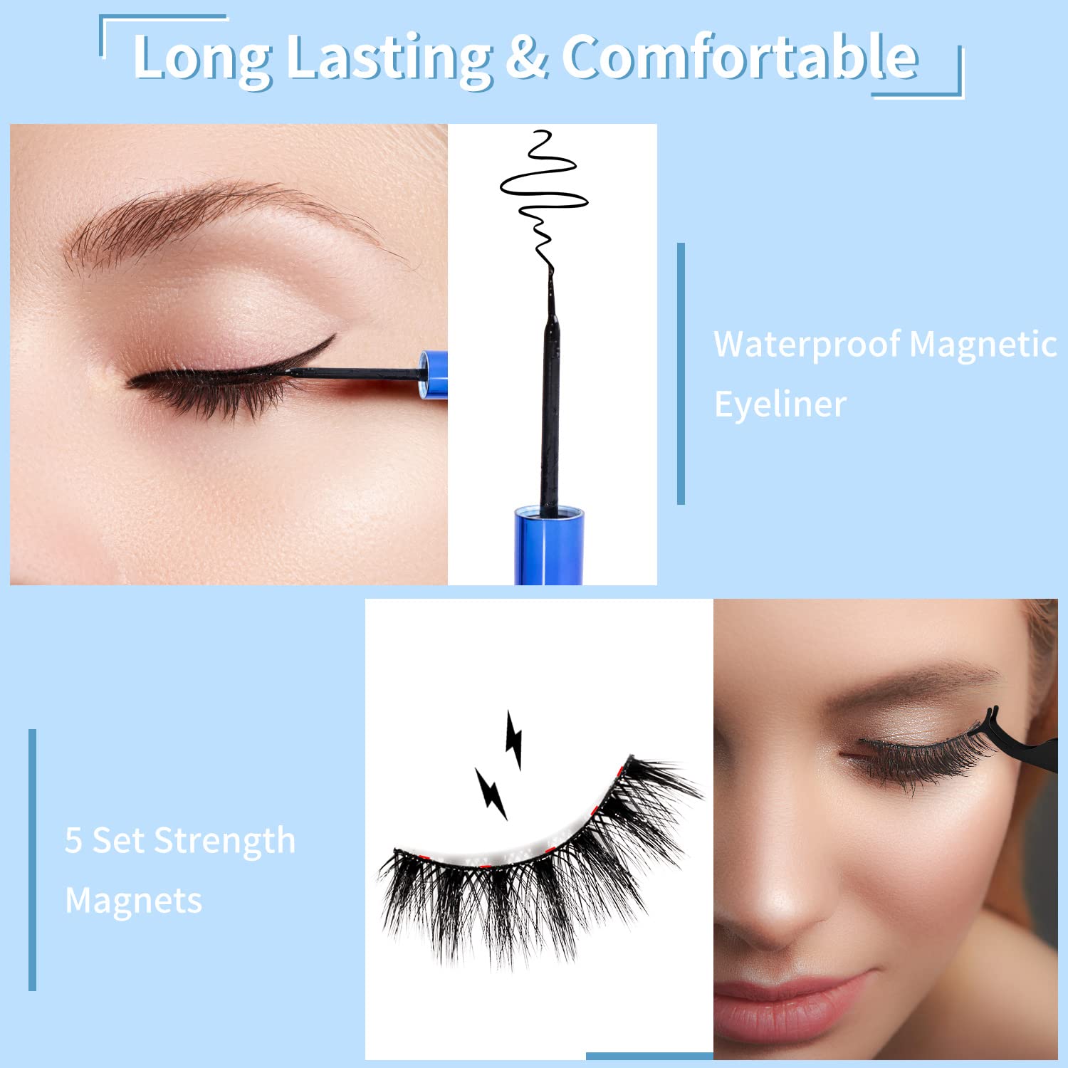 Kistep magnetic eyeliner applicator for glue-free lash base.