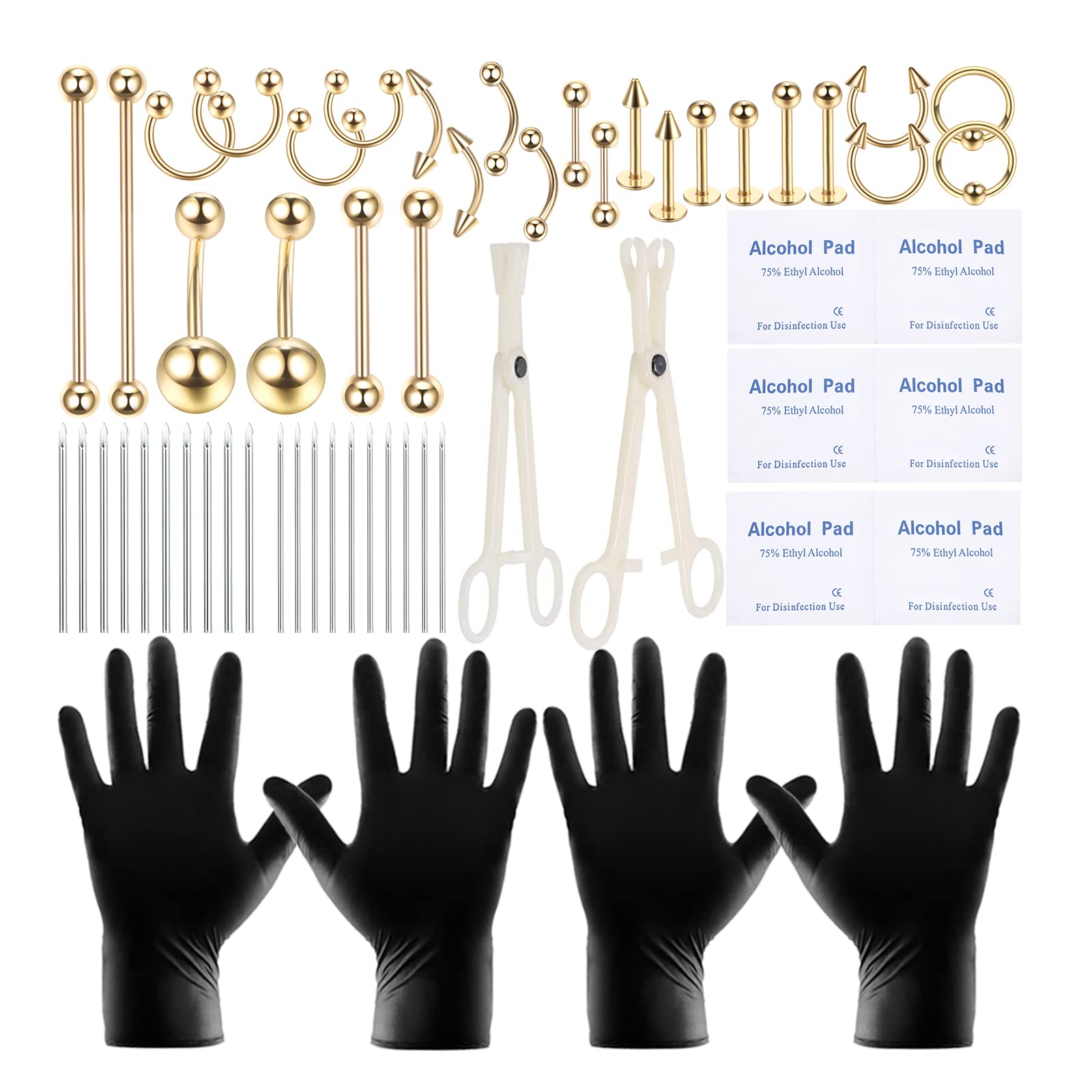 kit-piercing-58-piezas-acero-quirurgico-para perforaciones seguras