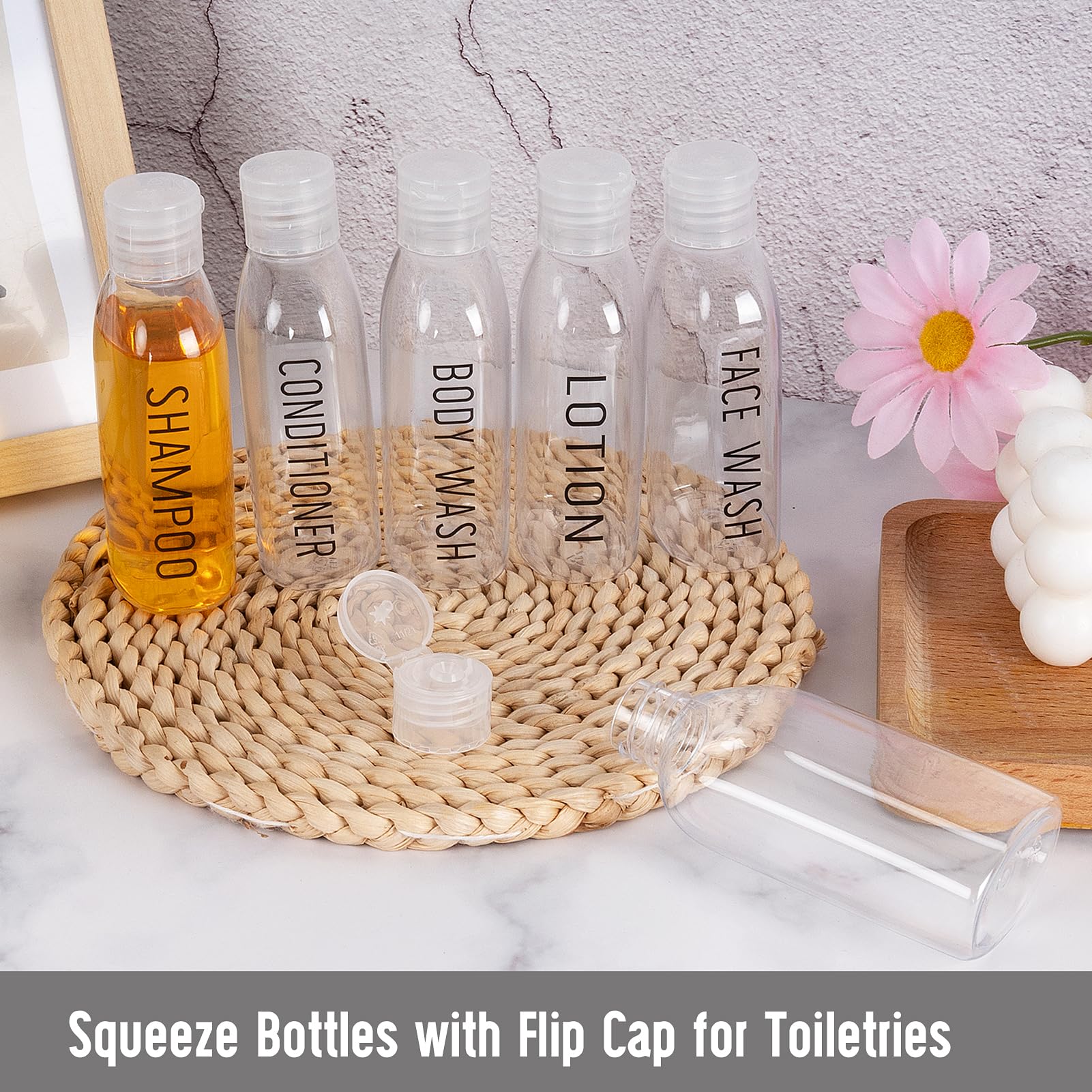 Kitchen GIMS travel bottles labeled set for quick identification