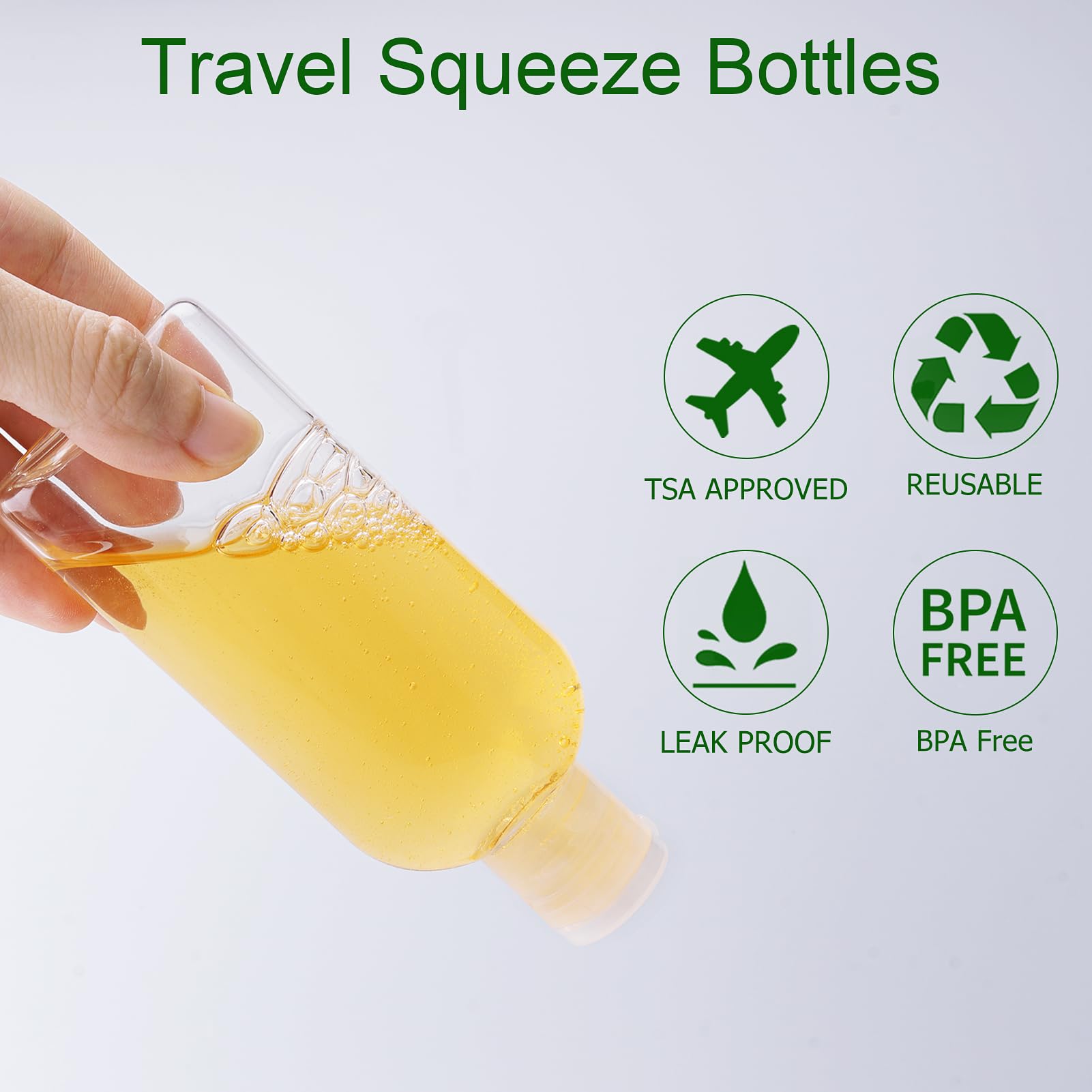 Kitchen GIMS TSA-approved 100ml bottles ideal for carry-on liquids.