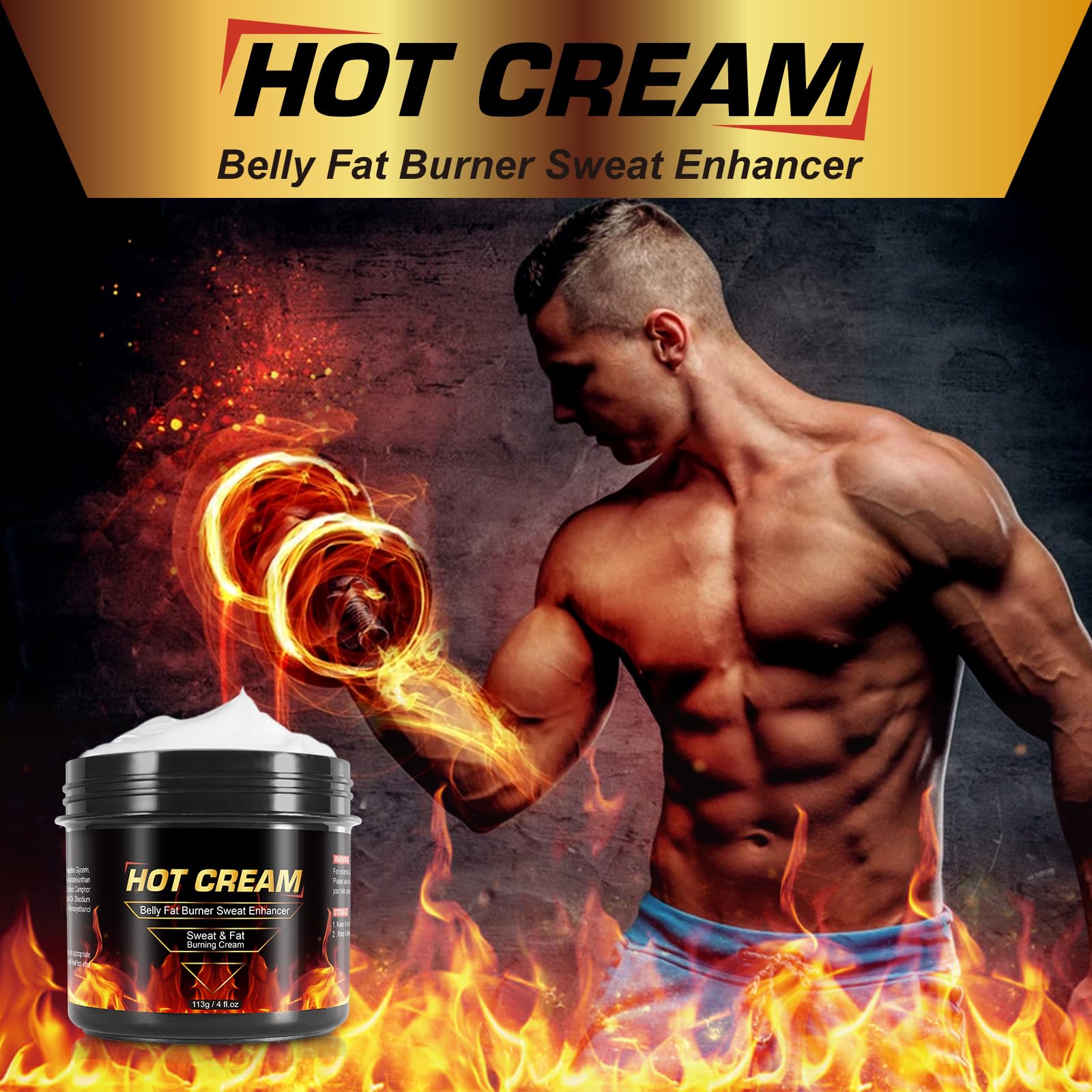 KITNOBLIS Hot Sweat Cream on thighs and arms for targeted use.
